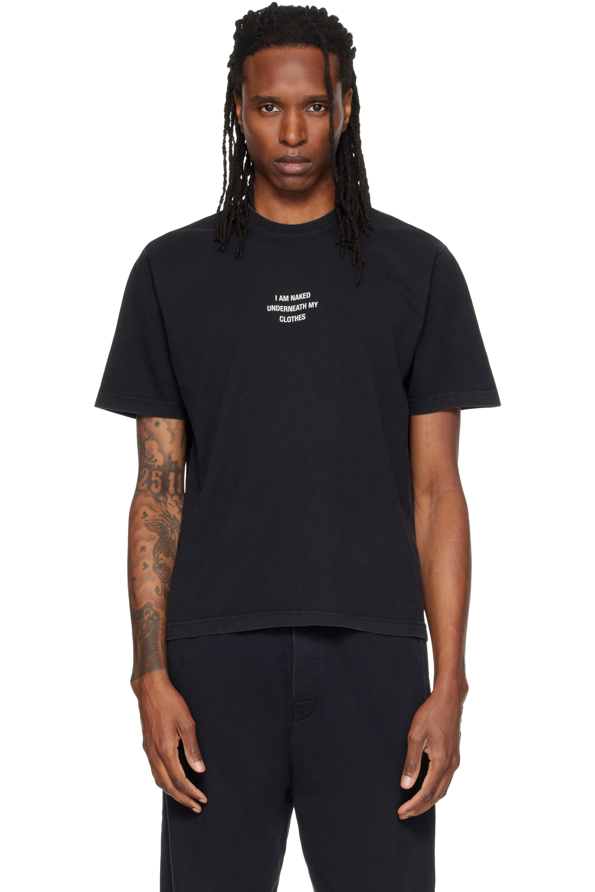 VETEMENTS - Black 'I Am Naked Under My Clothes' T-shirt