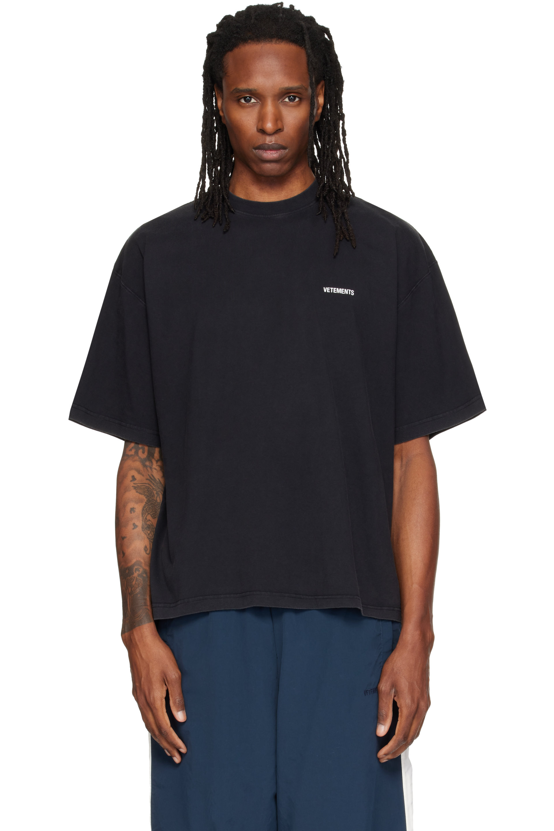 VETEMENTS - Black Classic Logo Boxy T-shirt