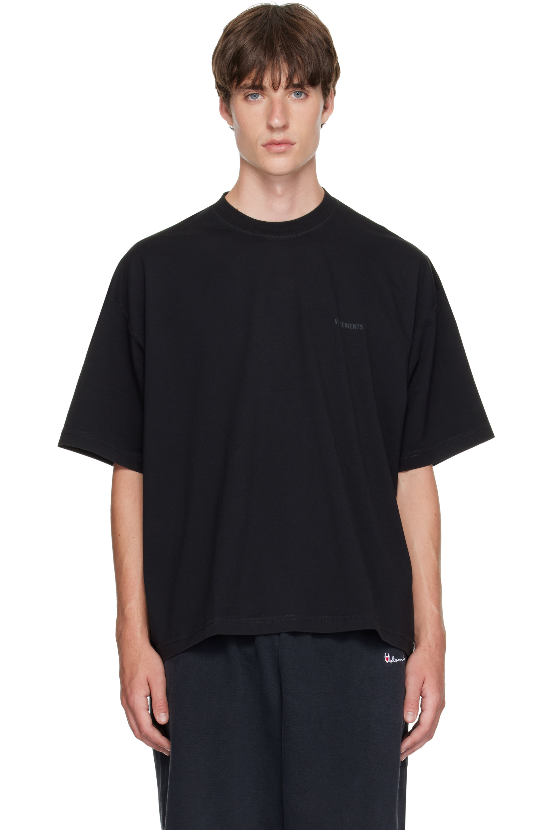 VETEMENTS - Black Classic Logo Boxy T-shirt