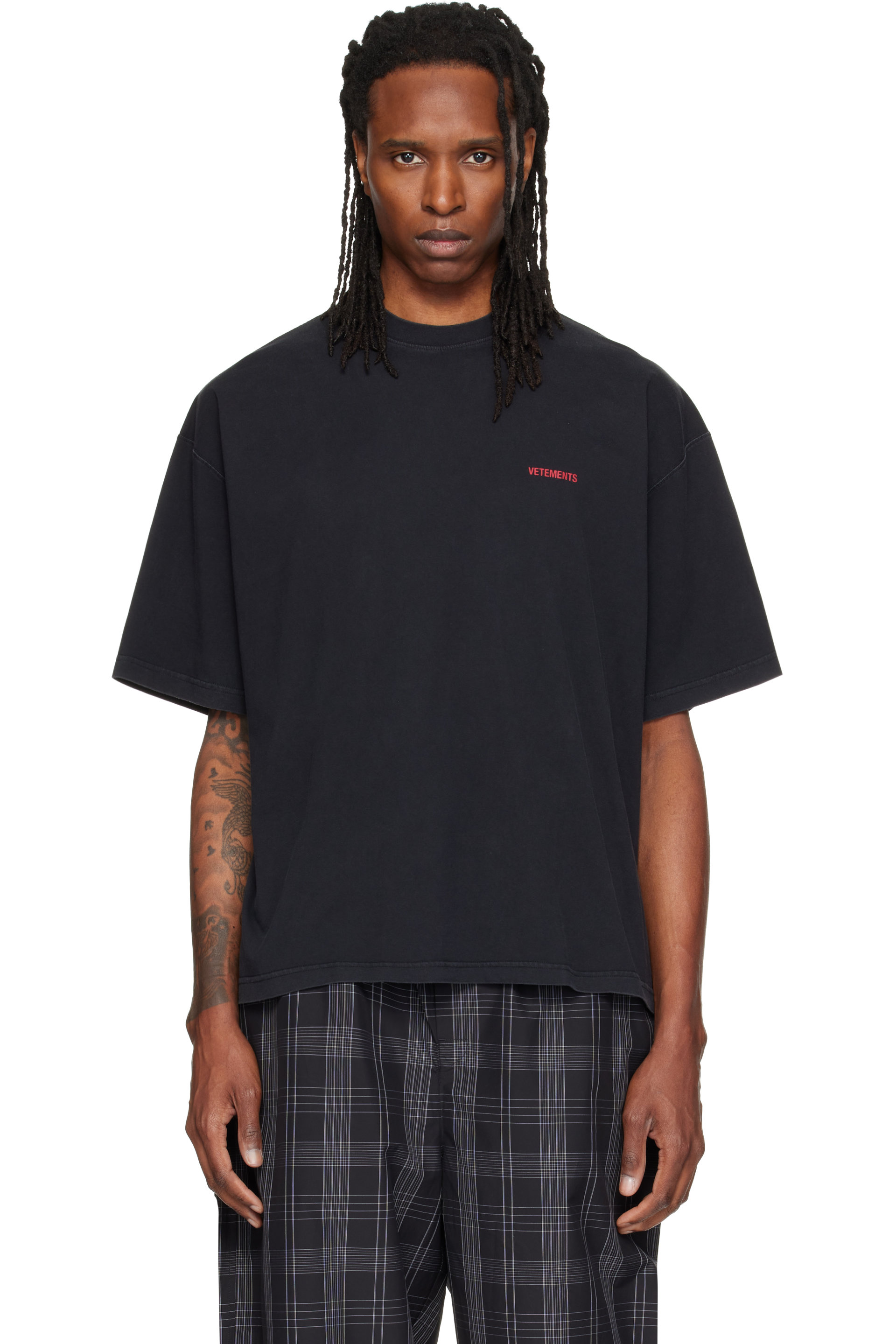 VETEMENTS - Black Classic Logo Boxy T-shirt