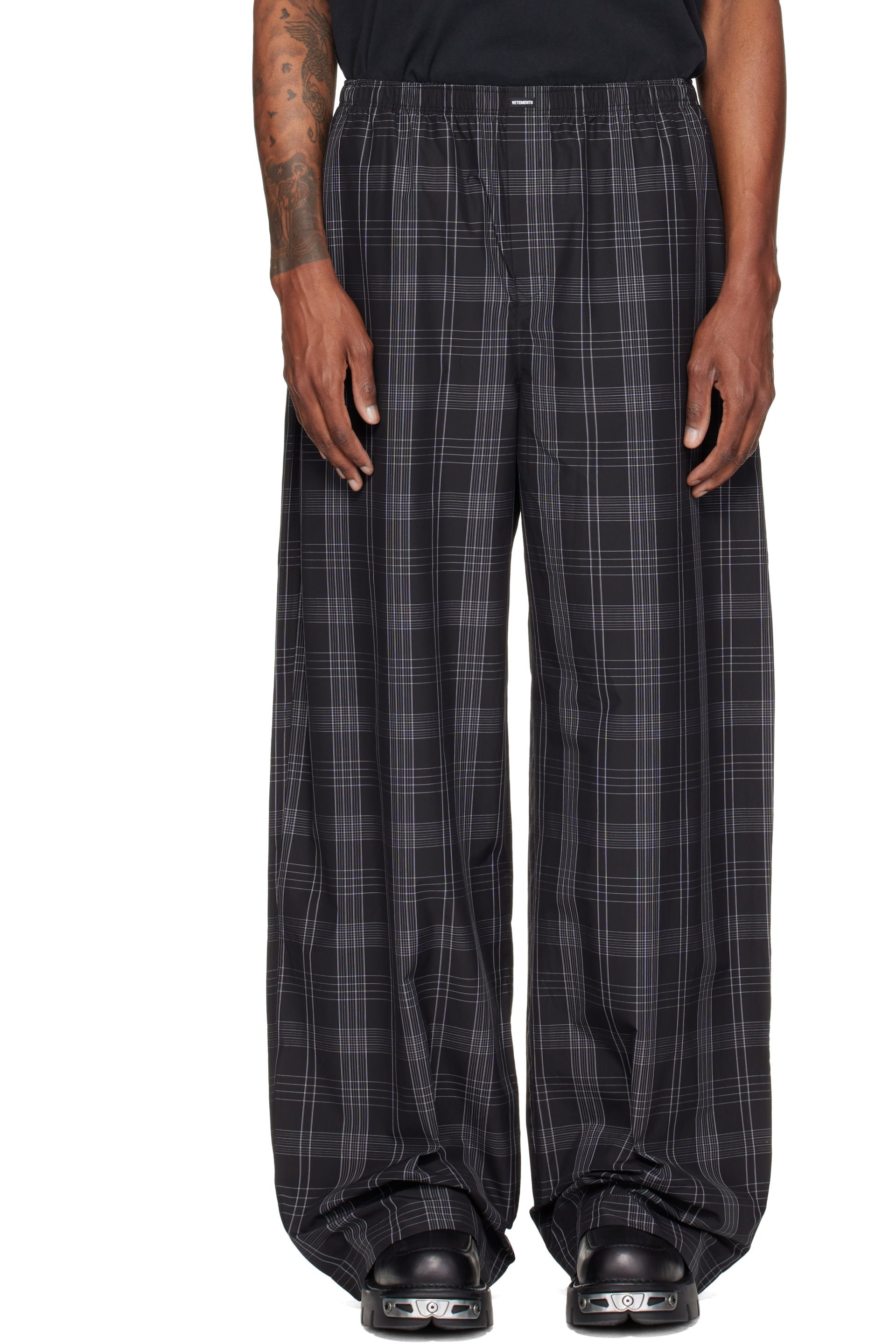 VETEMENTS - Black Check Pyjama Pants