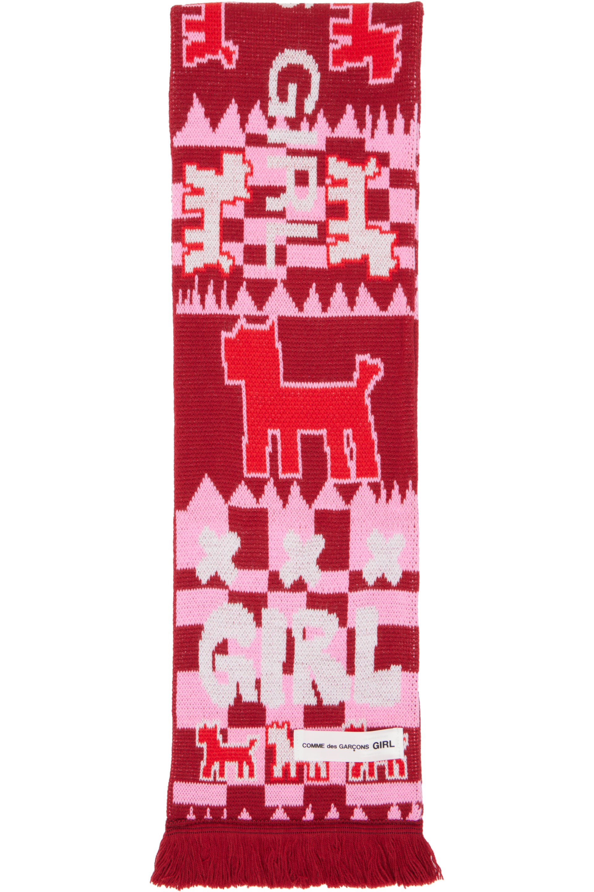 Comme des Garçons Girl - Red Knitted Stole Scarf