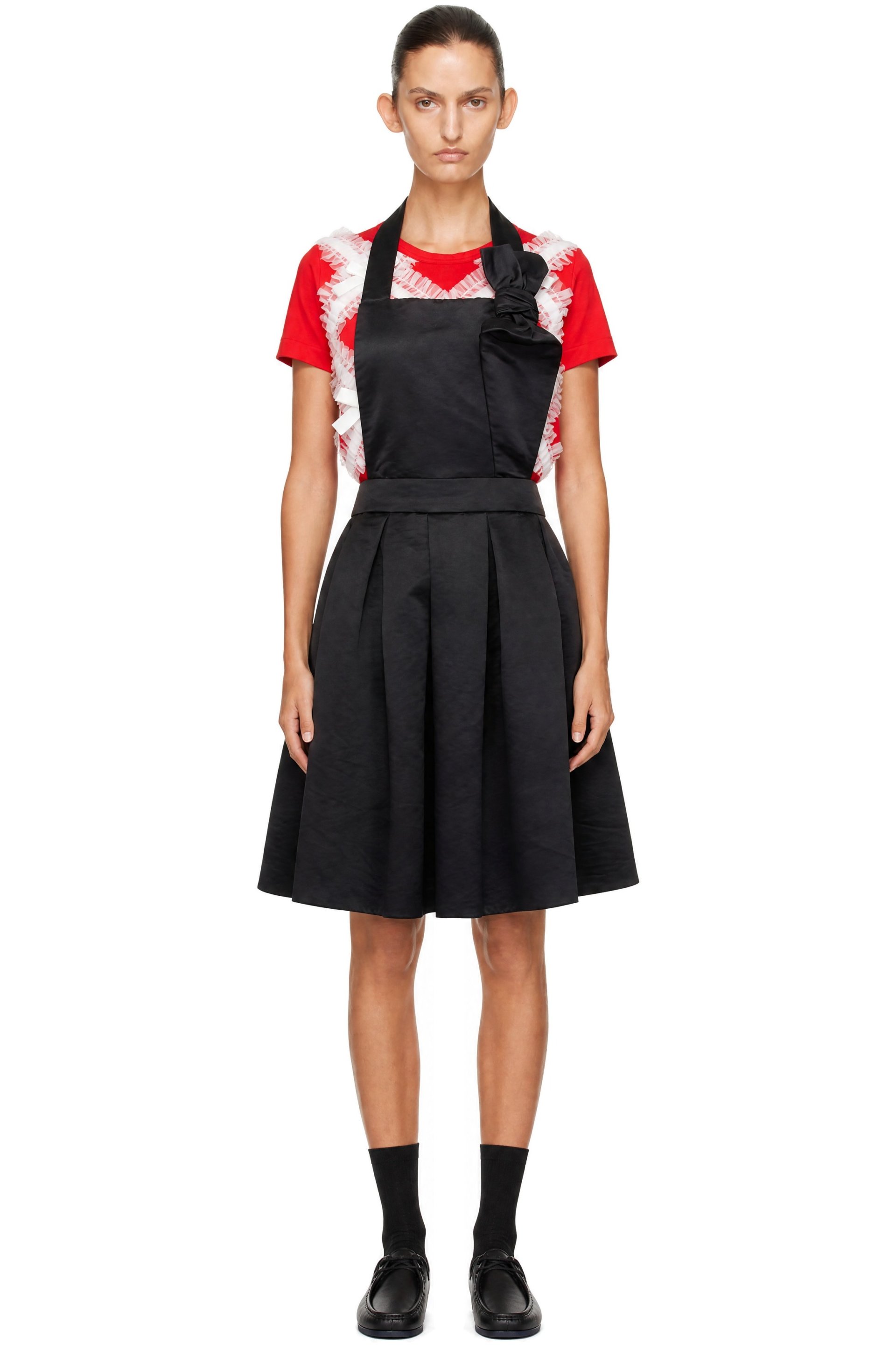 Comme des Garçons Comme des Garçons - Black Satin Thick Midi Dress
