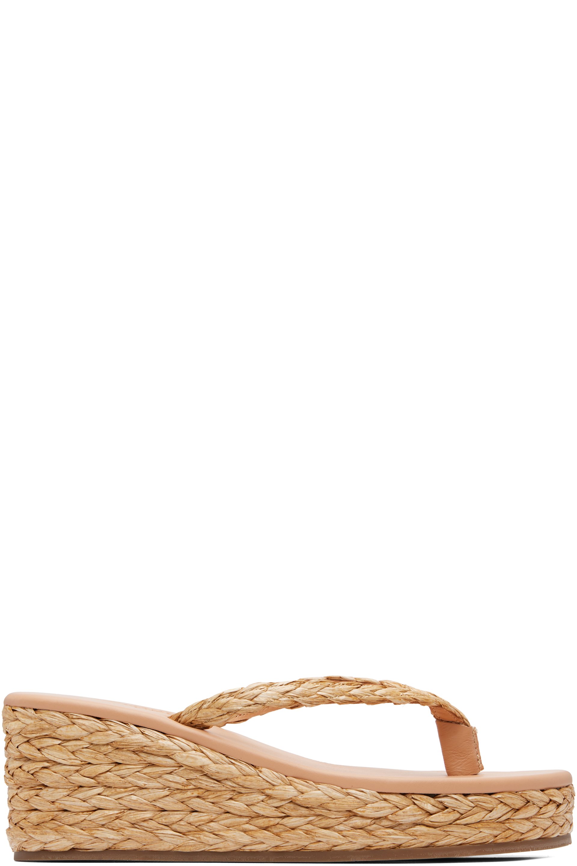 Ancient Greek Sandals - Beige Etheria Low Wedge Heeled Sandals
