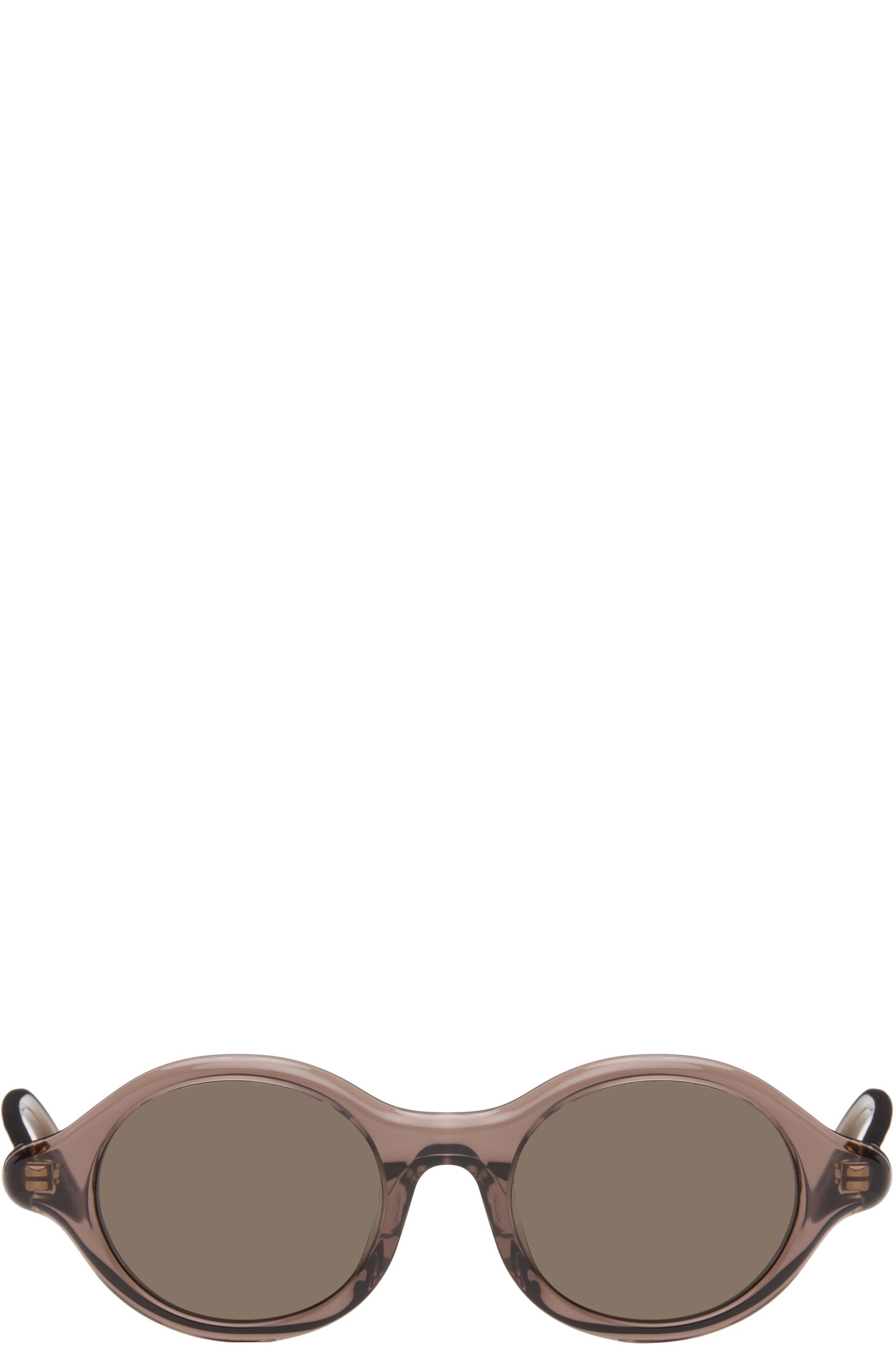 LOEWE - Lunettes de soleil rondes fines brunes