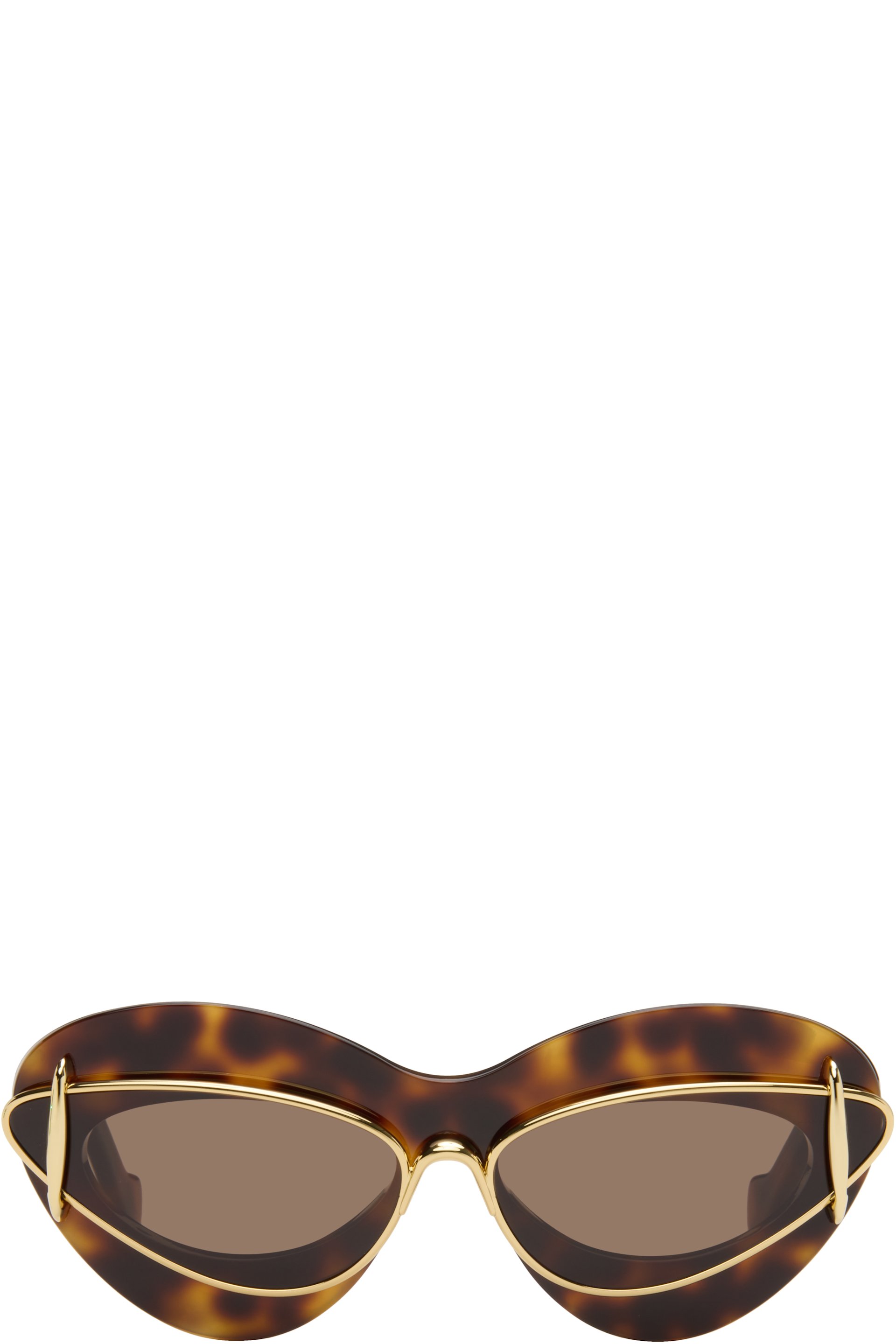 LOEWE - Brown & Gold Double Frame Sunglasses