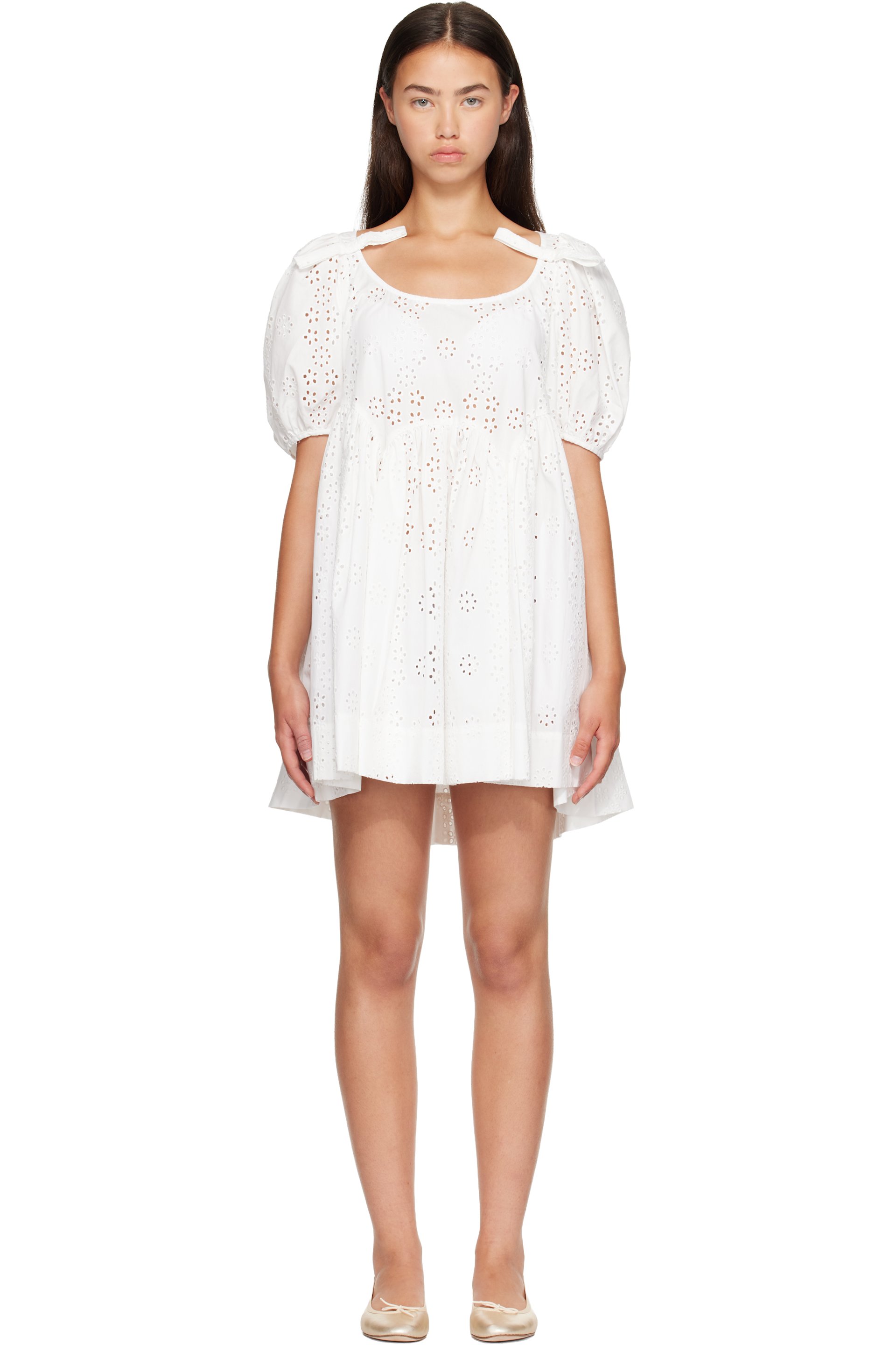 Sandy Liang - White Hugo Midi Dress