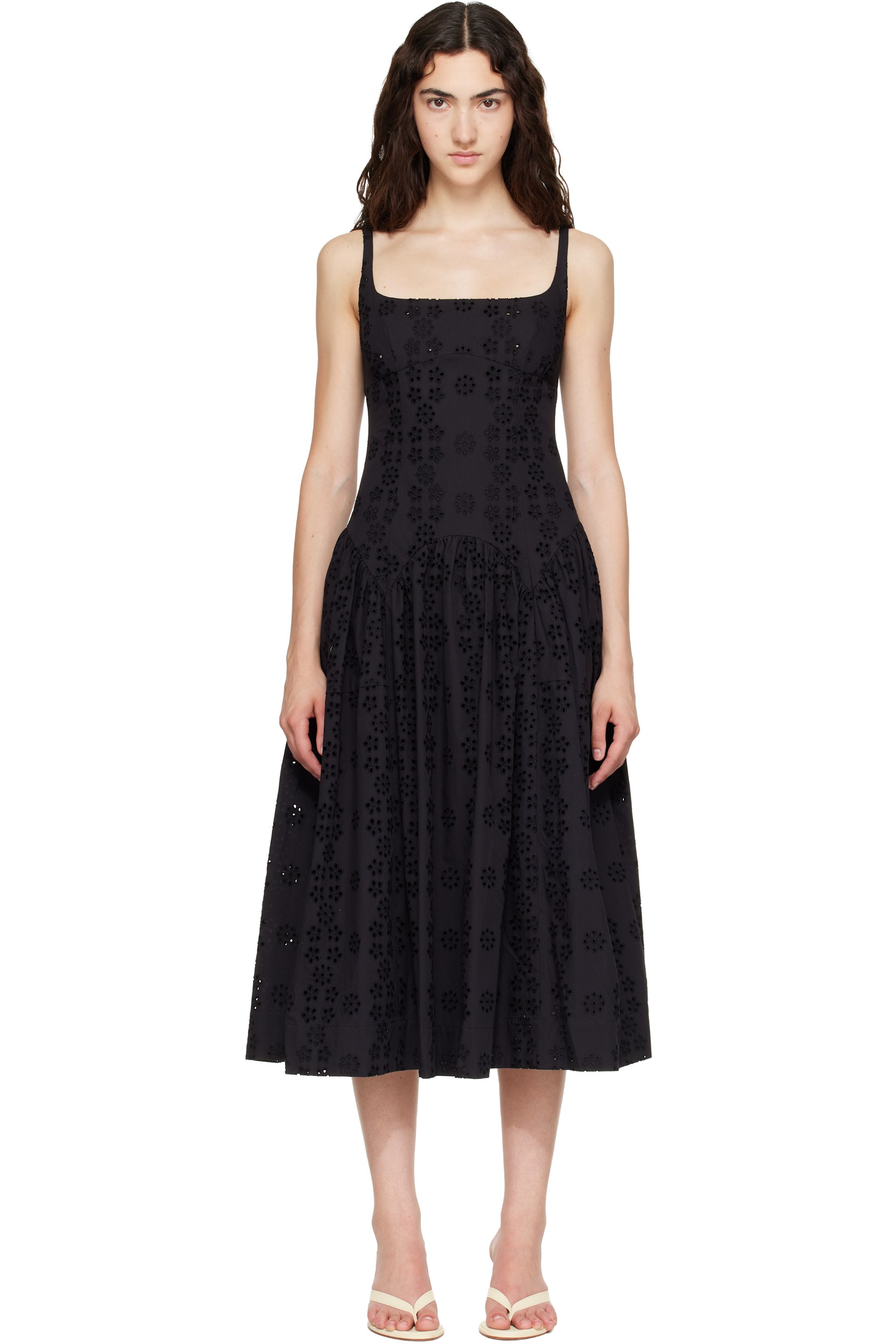 Sandy Liang - Black Cricket Midi Dress