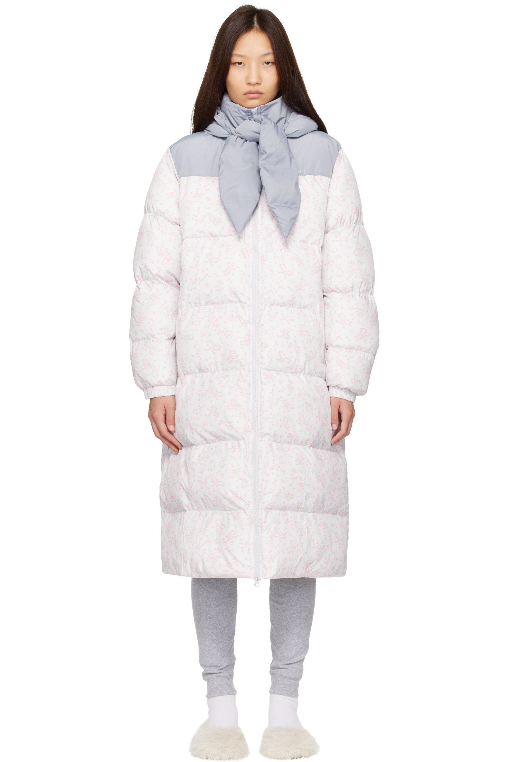 Sandy Liang - Off-White & Gray Duvet Puffer Jacket