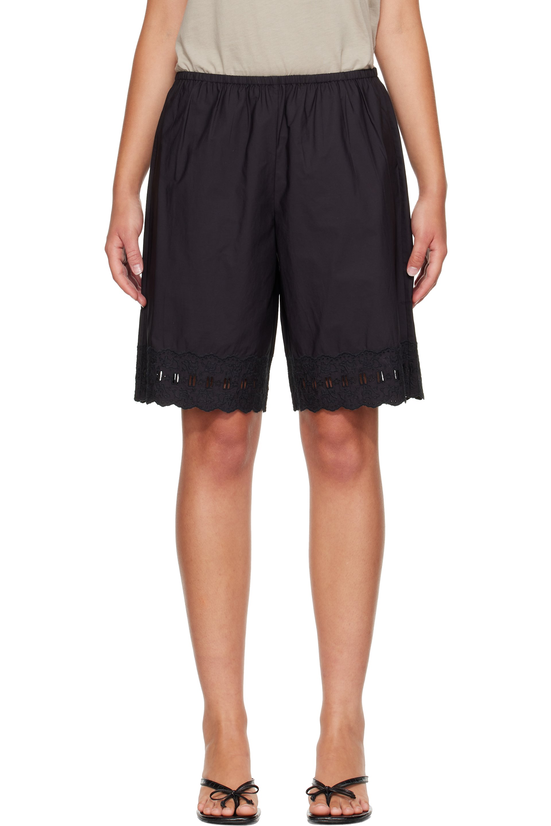 Sandy Liang - Black Pepita Shorts