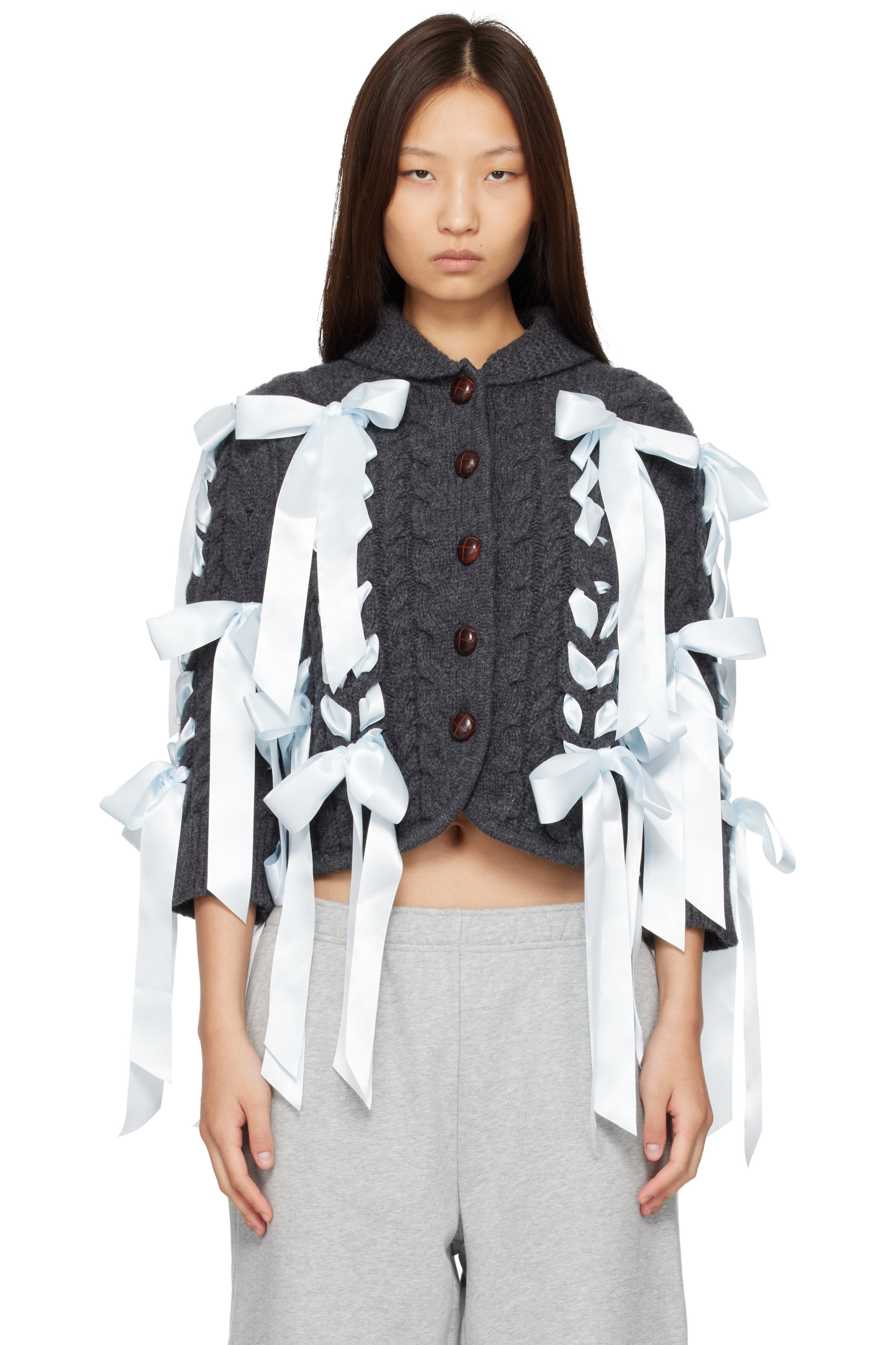 Sandy Liang - Cardigan Cobble gris