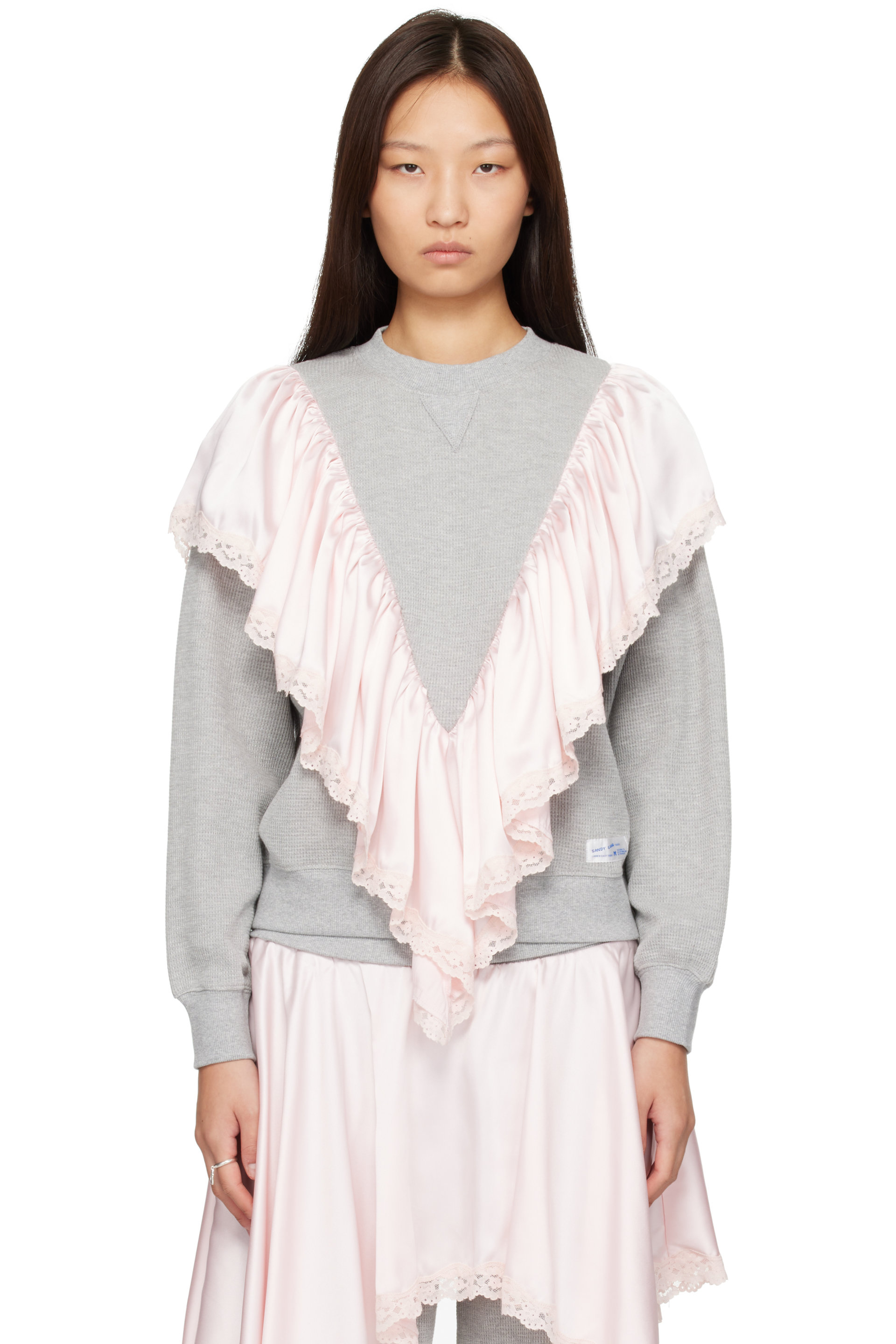 Sandy Liang - Gray Tumble Sweatshirt