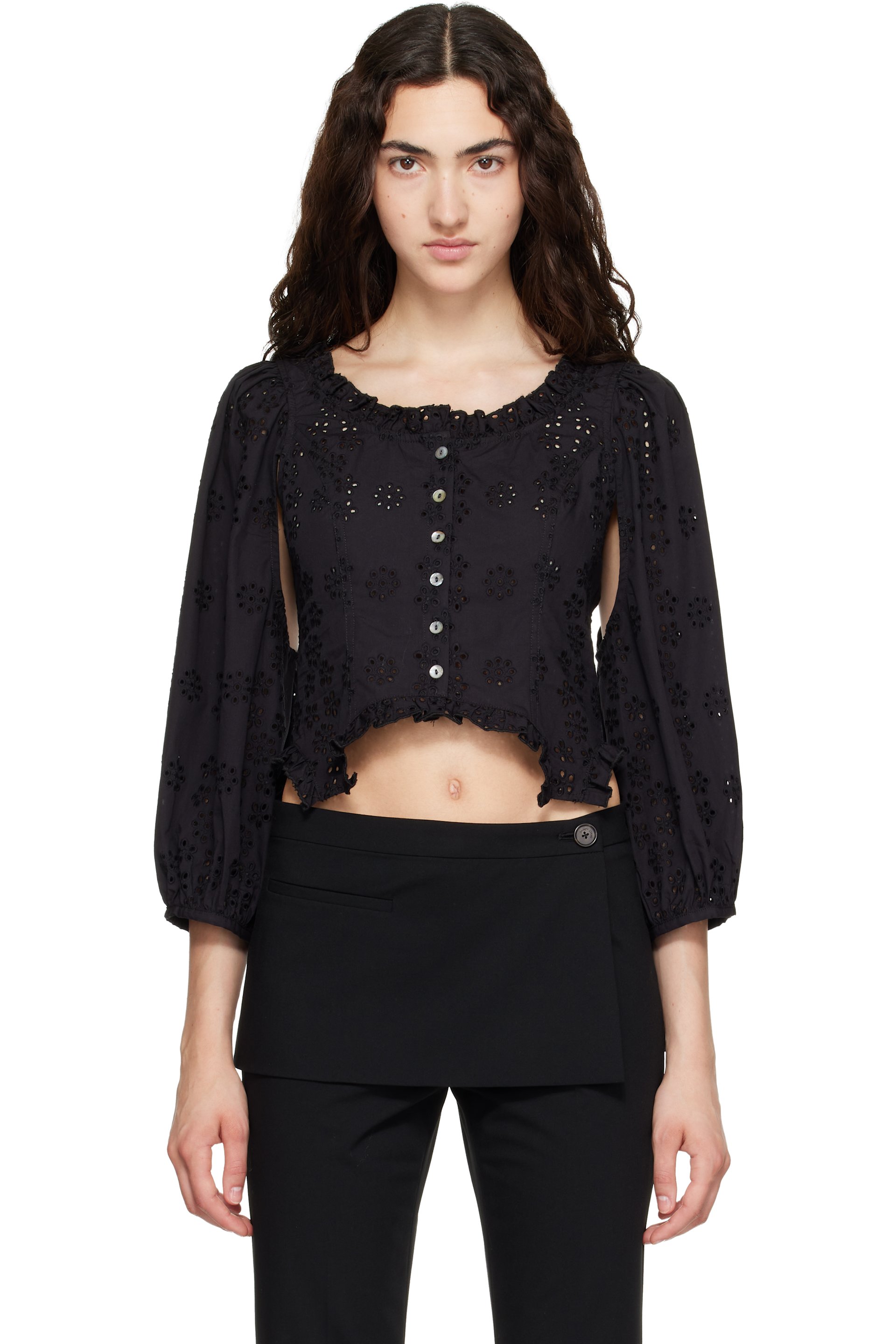 Sandy Liang - Black Palisade Blouse