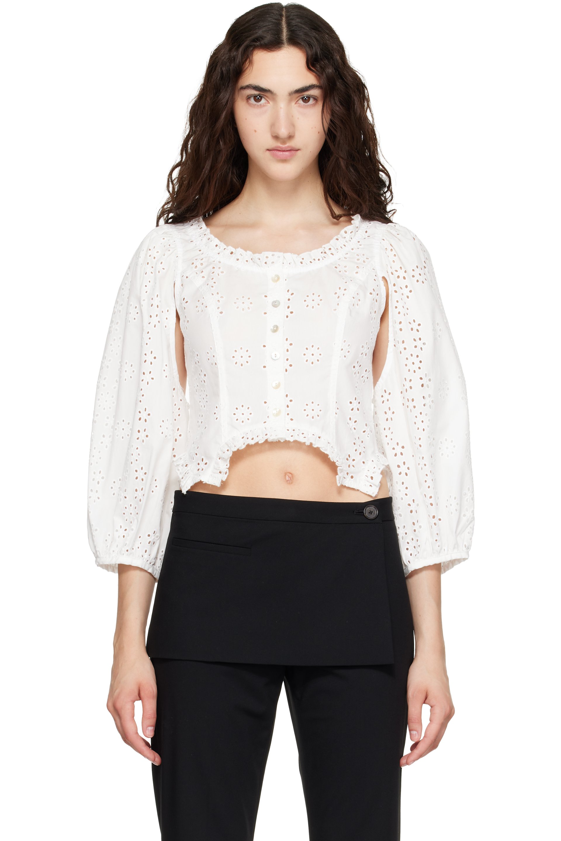 Sandy Liang - White Palisade Blouse