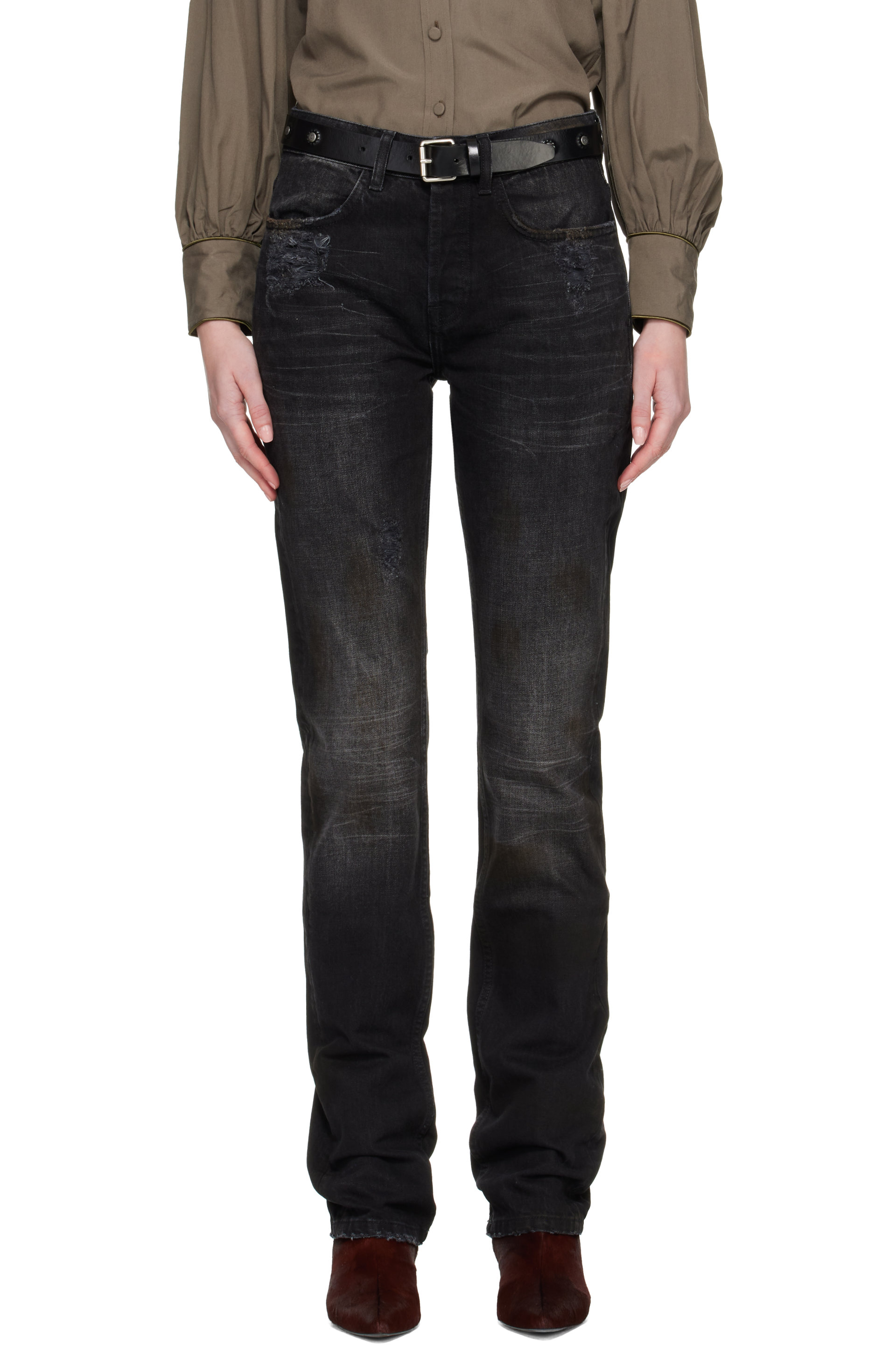 AARON ESH - Black Distressed Jeans