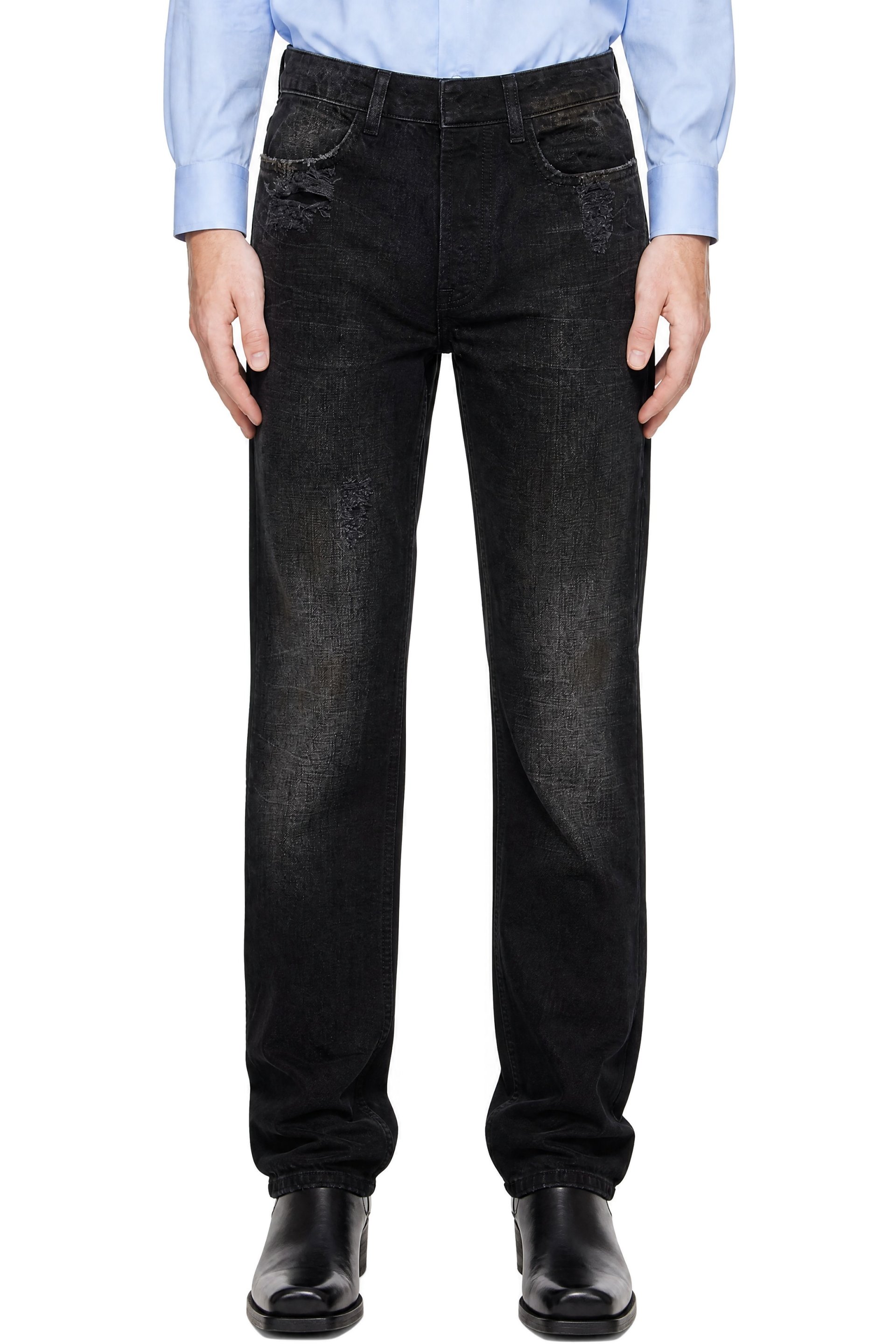 AARON ESH - Black Distressed Jeans