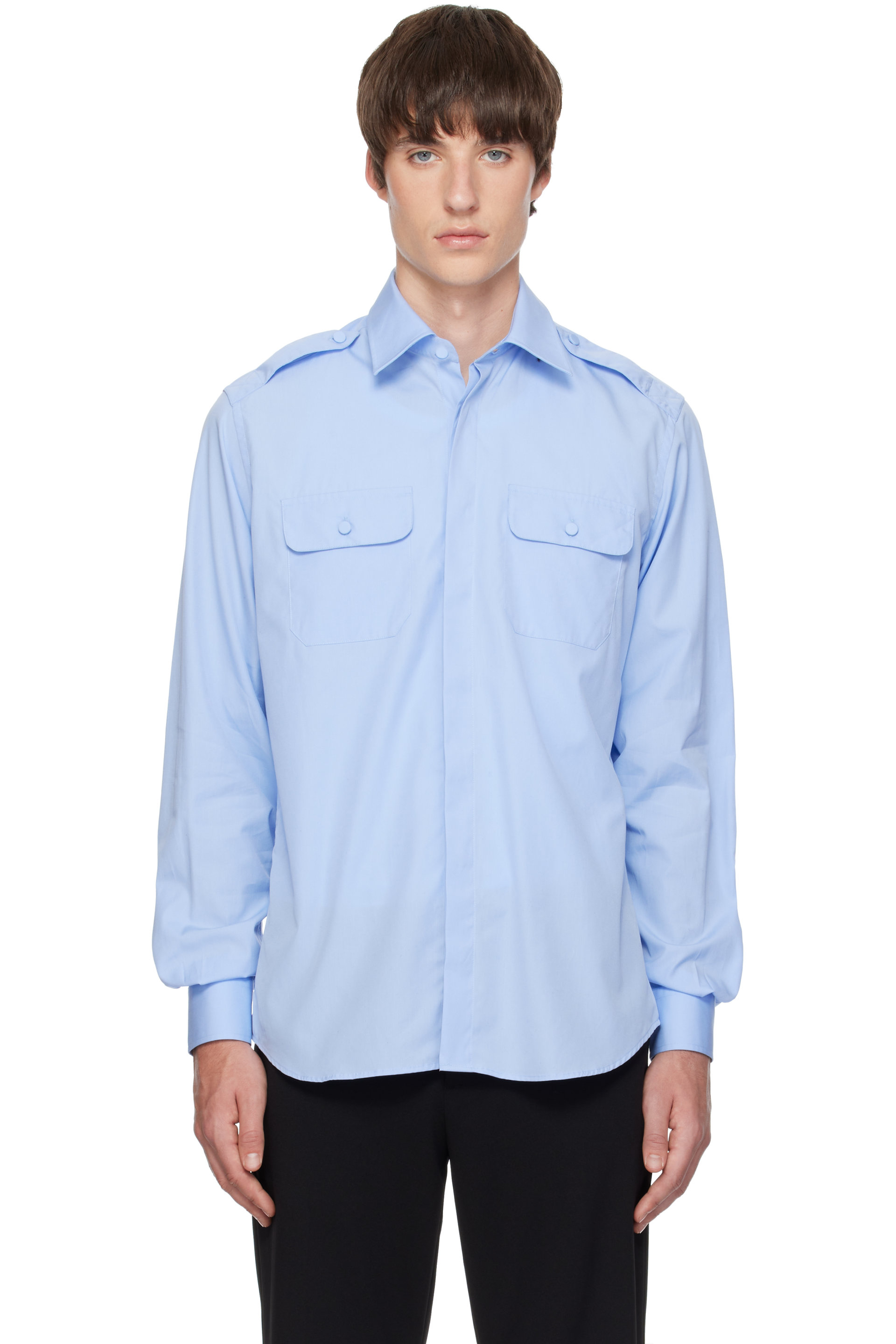AARON ESH - Blue Military Shirt