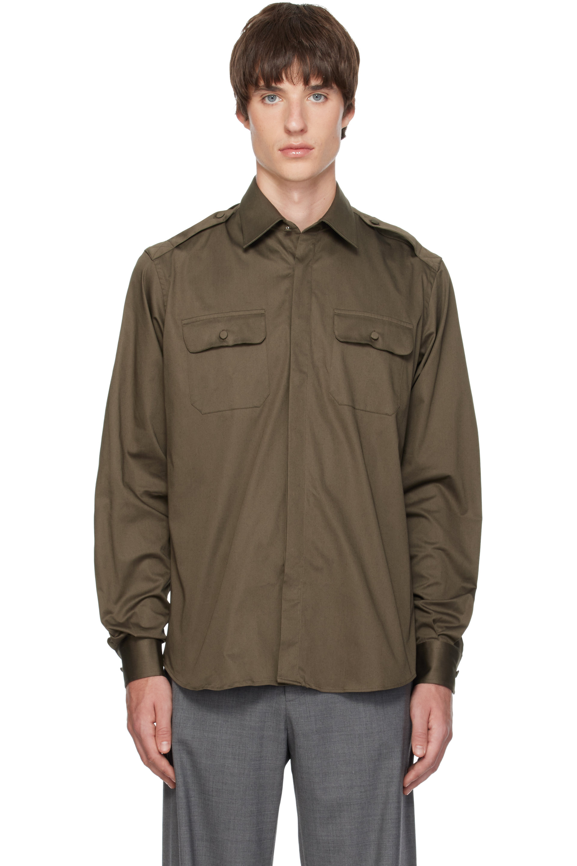 AARON ESH - Khaki Military Shirt