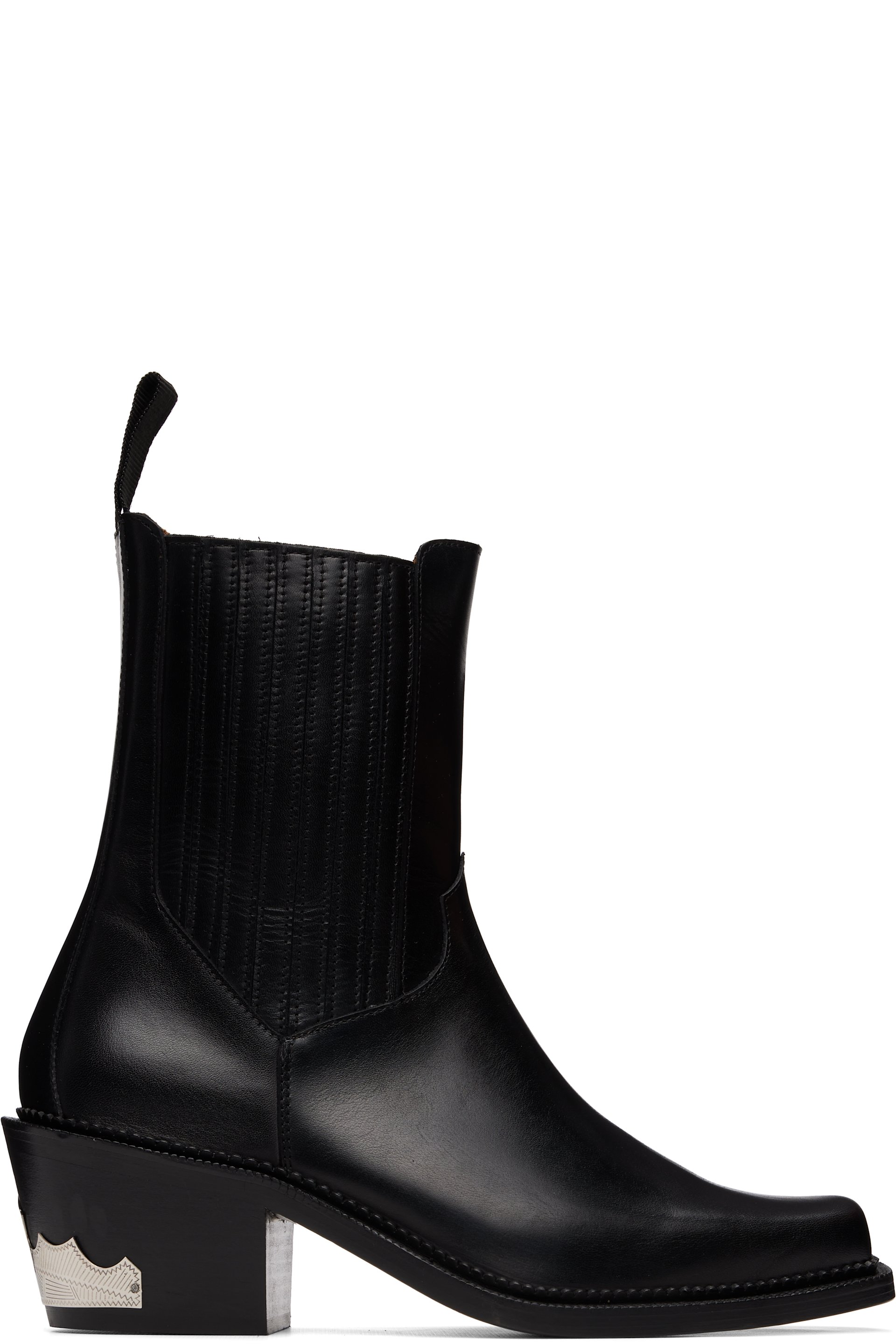 Toga Virilis - Black Hard Leather Chelsea Boots