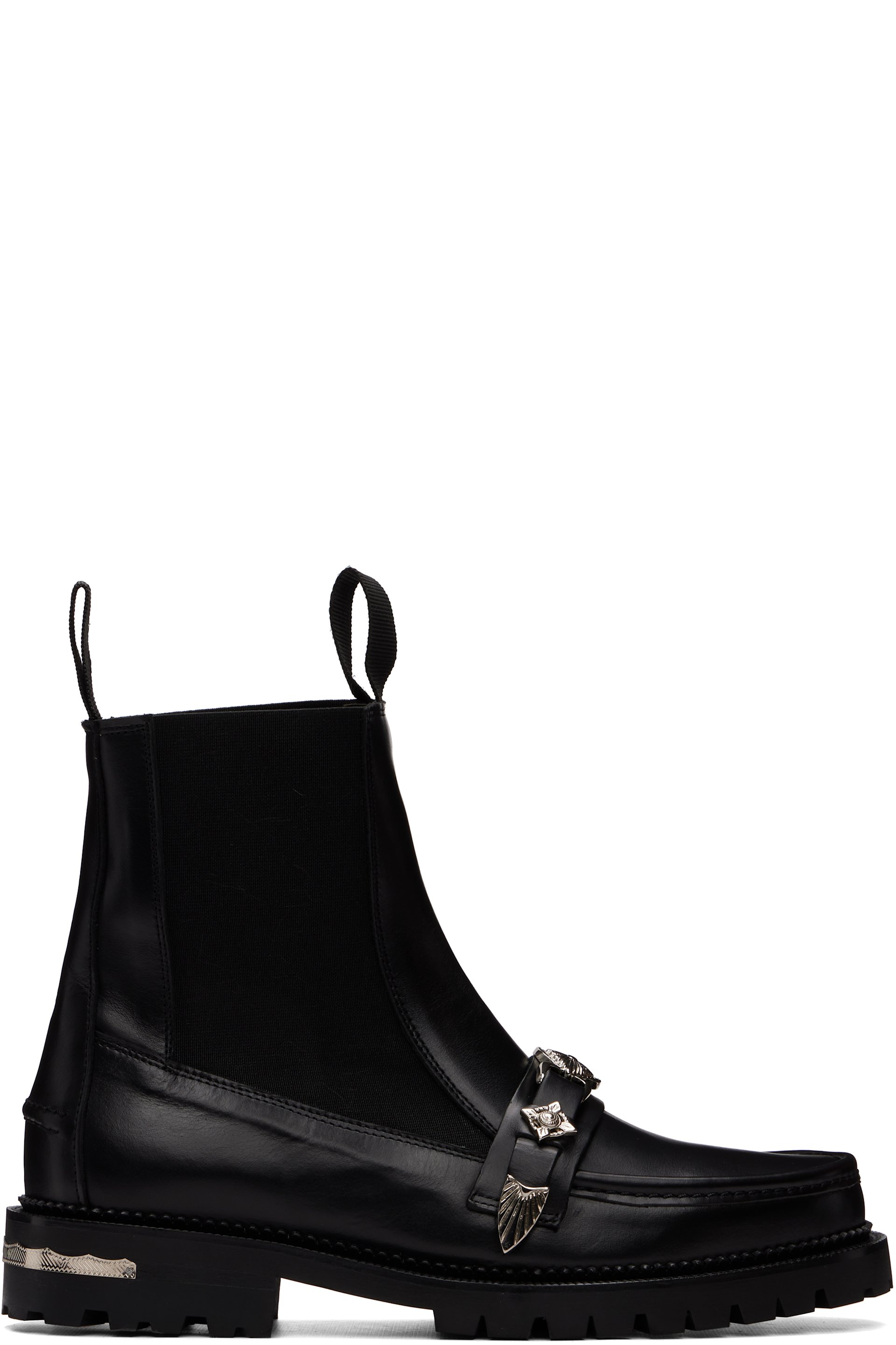 Toga Virilis - Black Hard Leather Chelsea Boots