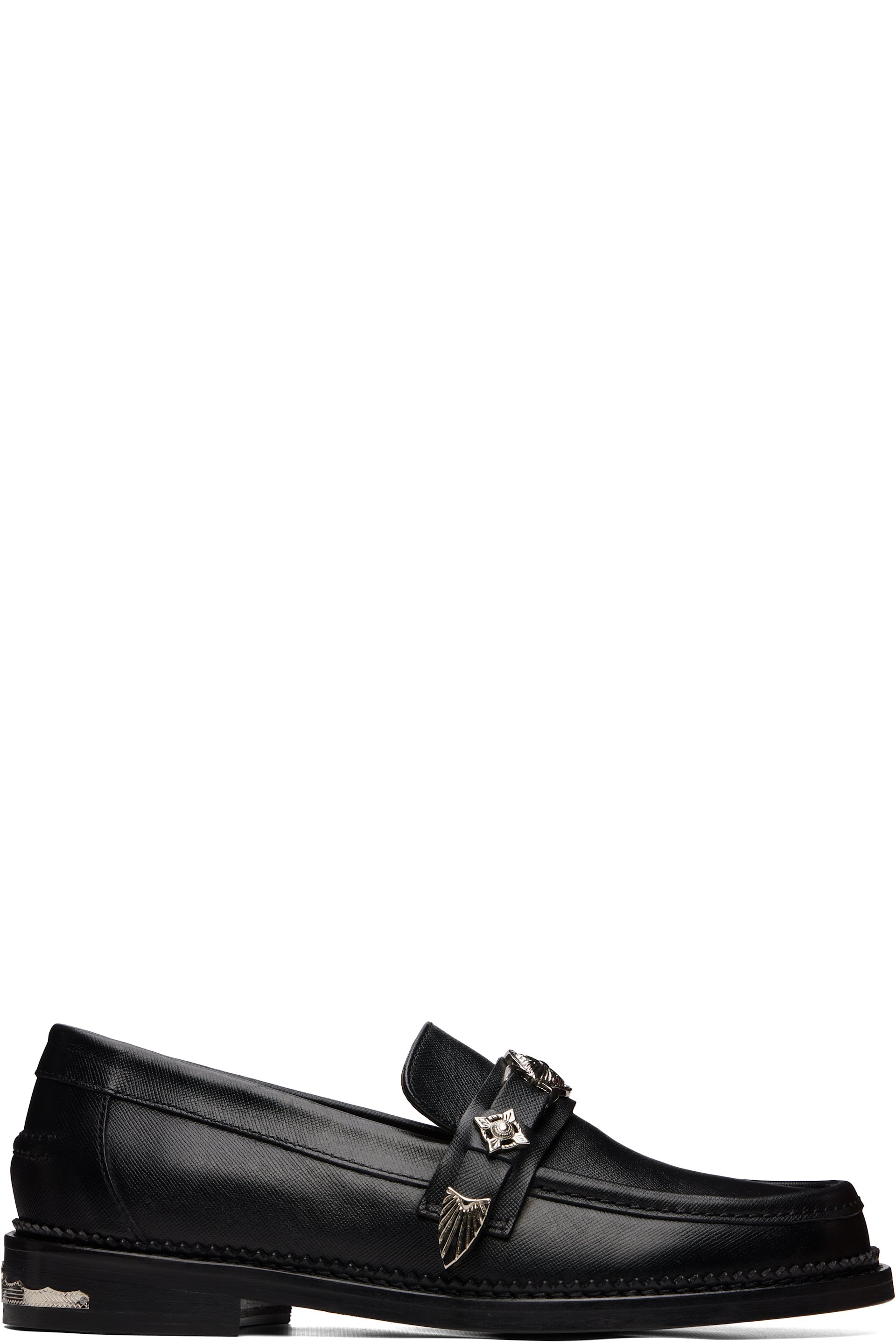 Toga Virilis - SSENSE Exclusive Black Saffiano Classic Loafers
