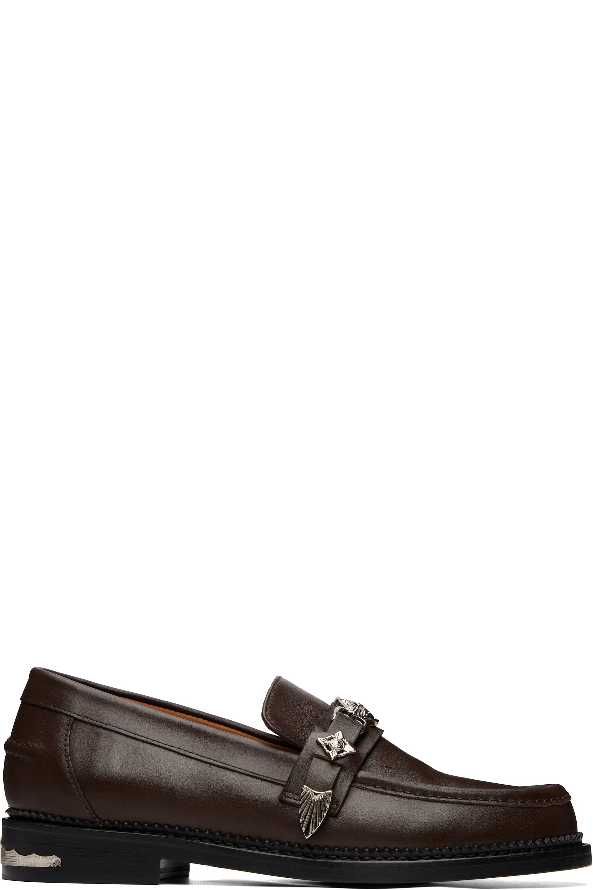 Toga Virilis - SSENSE Exclusive Brown Metal Loafers