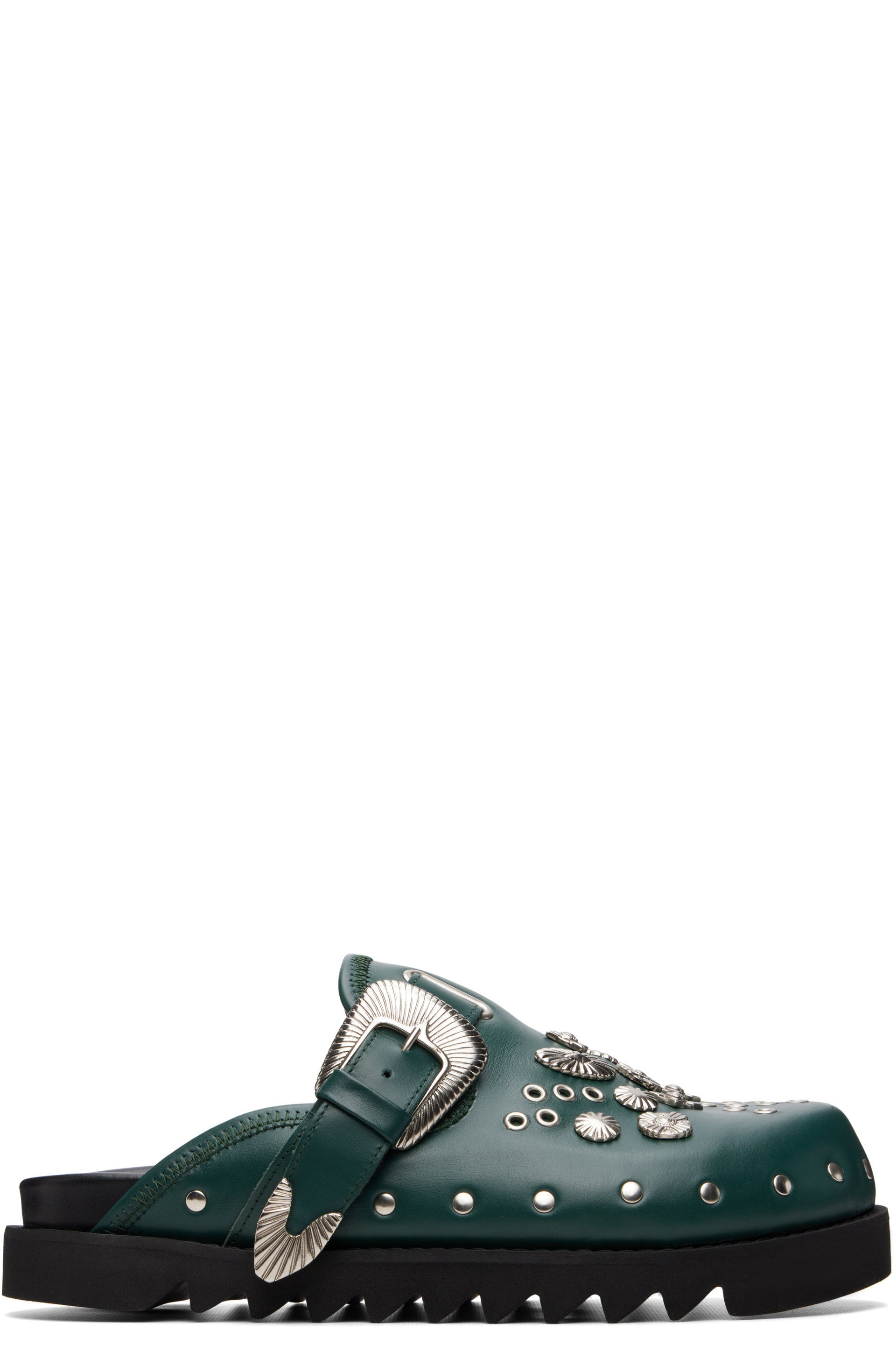 TOGA VIRILIS - SSENSE 独家发售绿色 Eyelet Metal Sabot 穆勒鞋