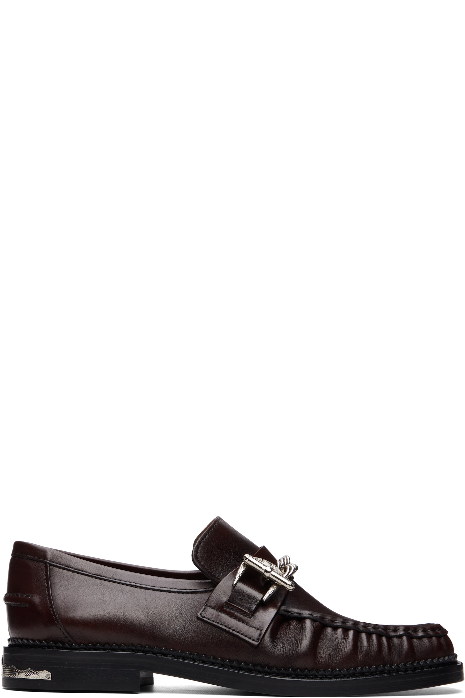 Toga Virilis - Brown Embossed Leather Loafers