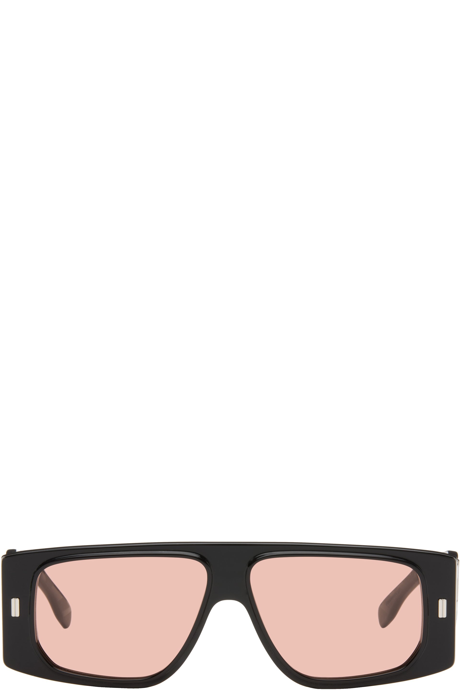 Fendi - Lunettes de soleil carrées noires à ferrures FF