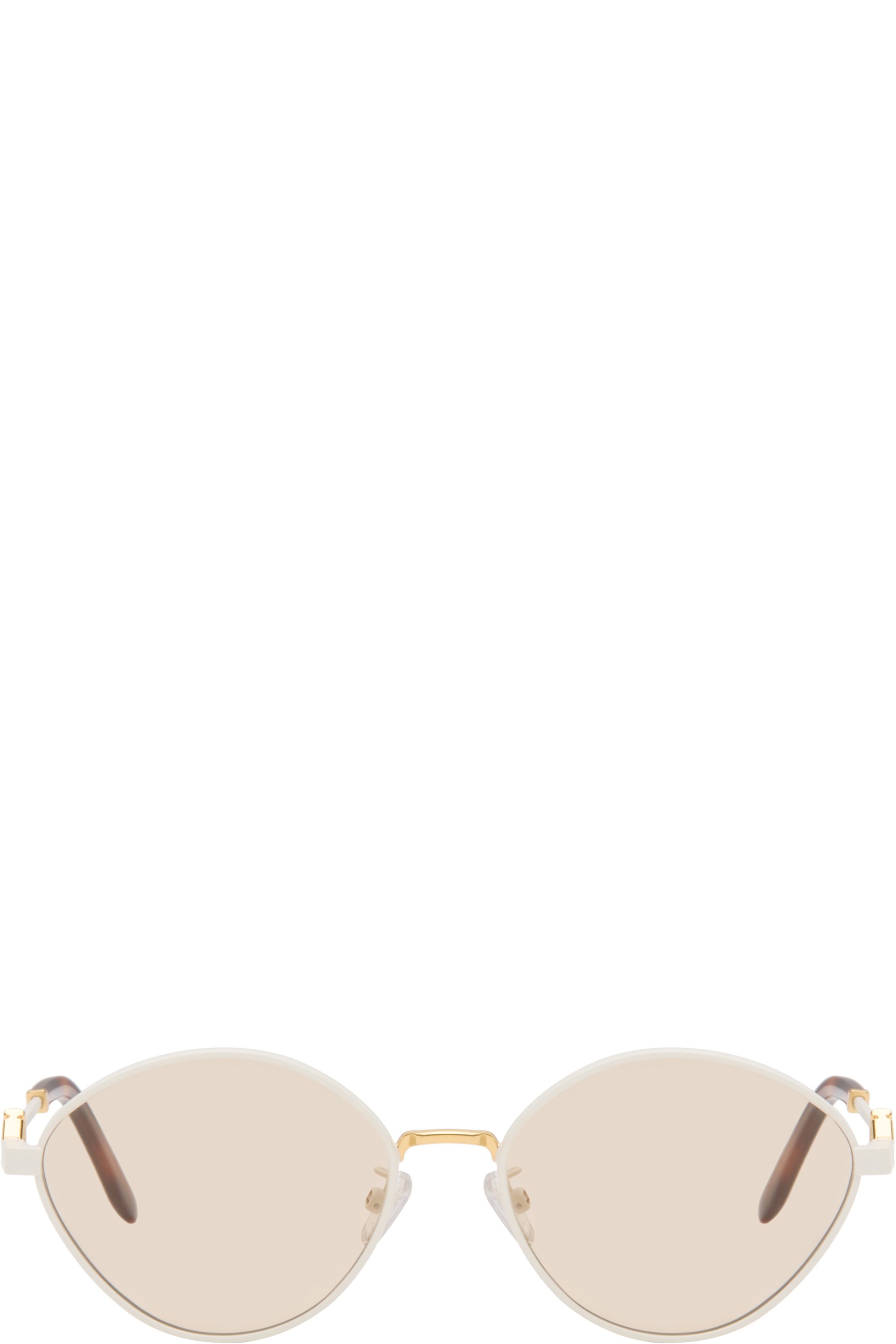 Fendi - Lunettes de soleil blanches à ferrures FF