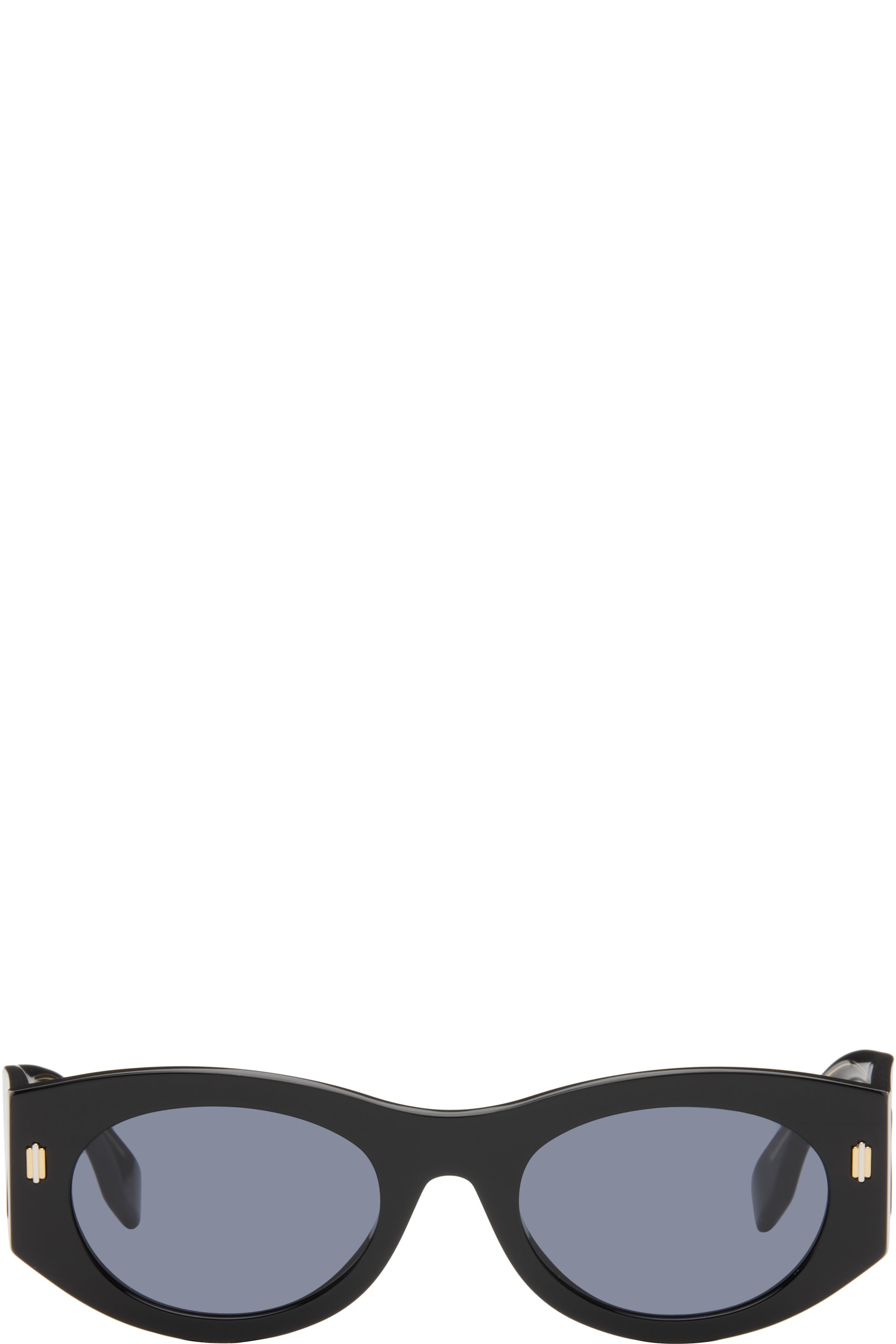 Fendi - Lunettes de soleil noires à logos Roma