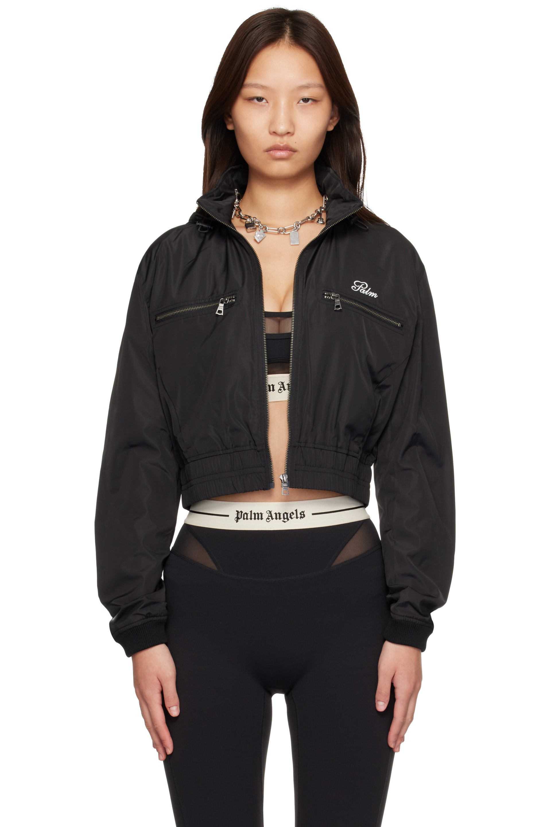 Palm Angels - Black 'Palm' Sway Windbreaker Jacket