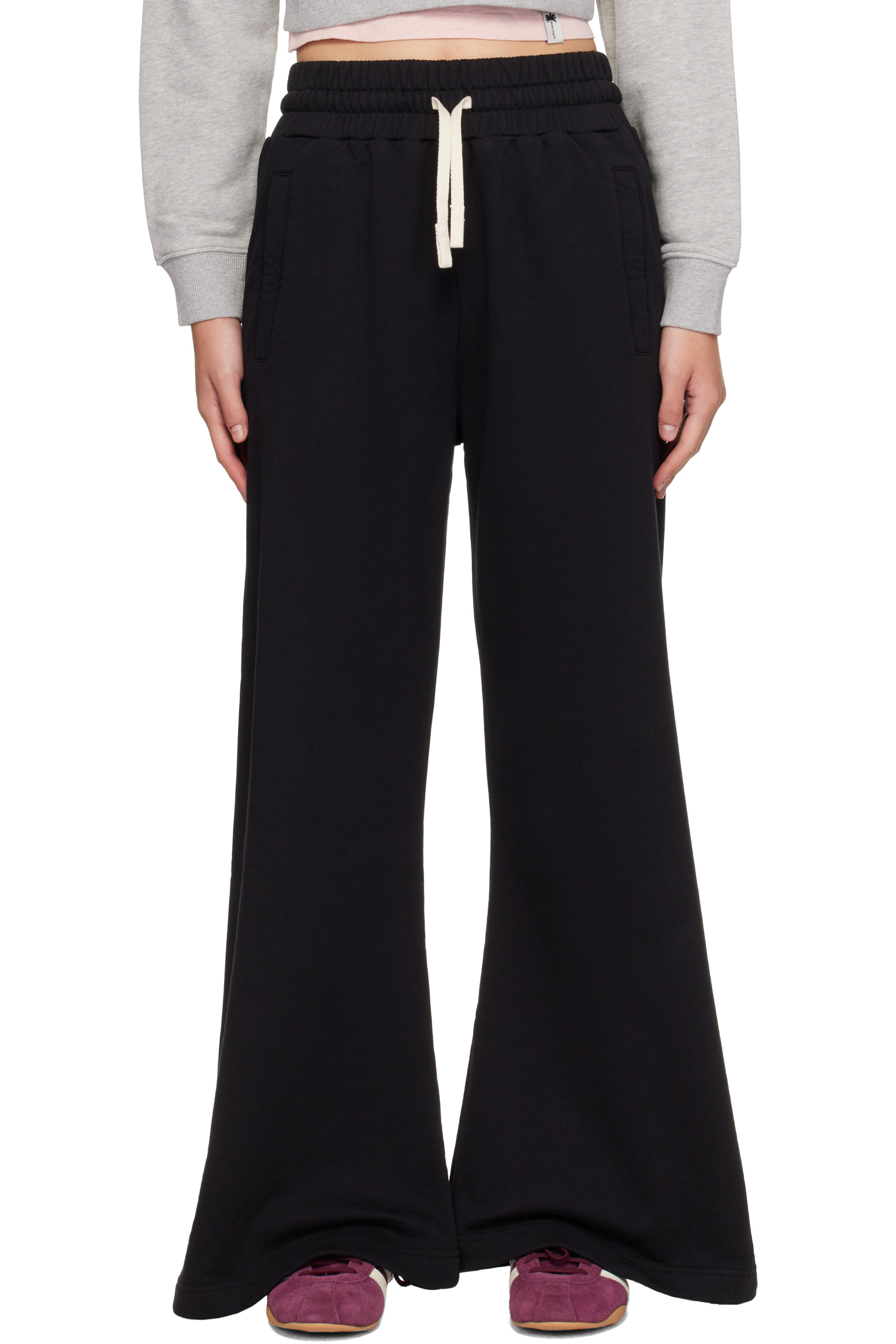 Palm Angels - Black Curved Logo Sweatpants