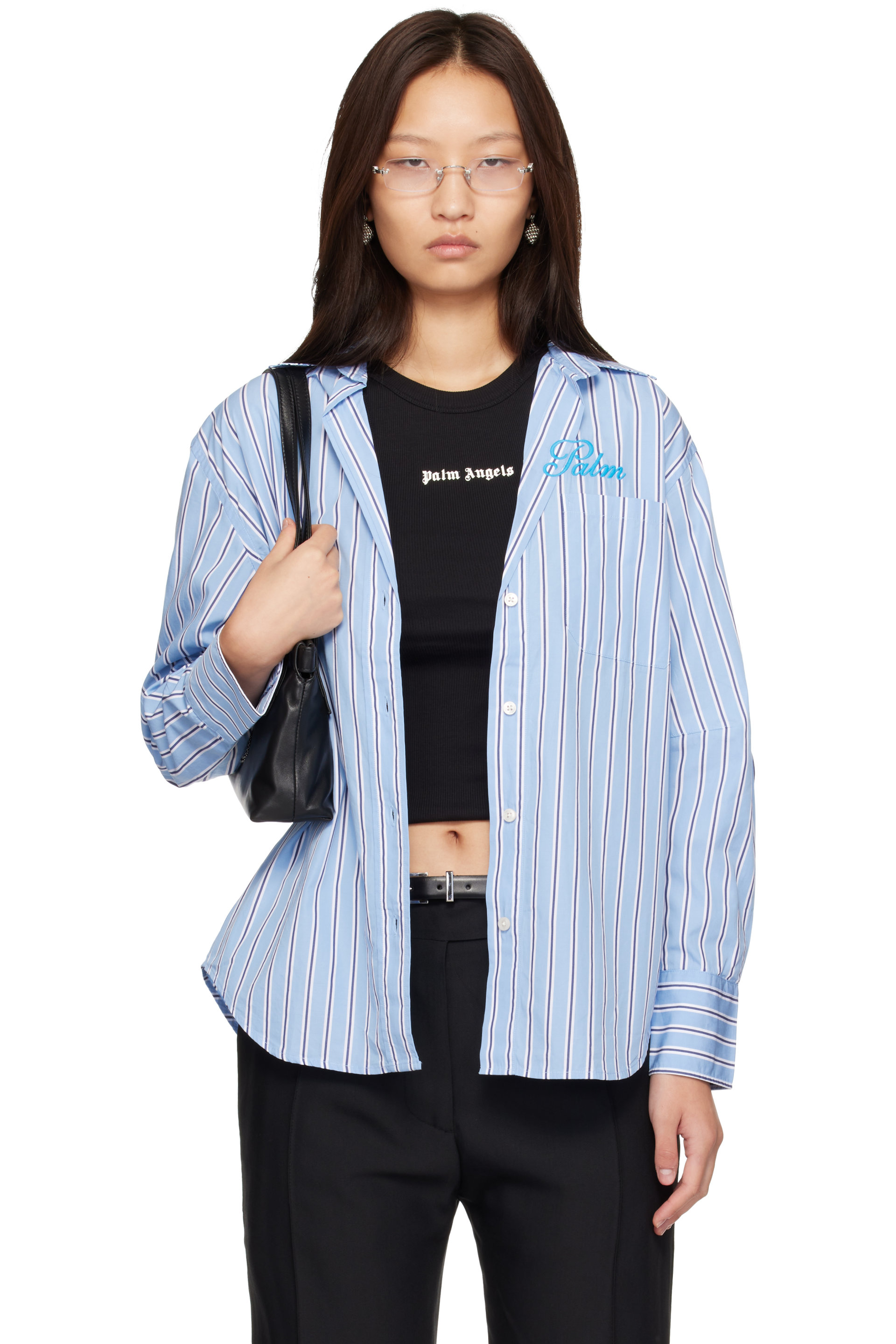 Palm Angels - Blue 'Palm' Sway Oversized Shirt
