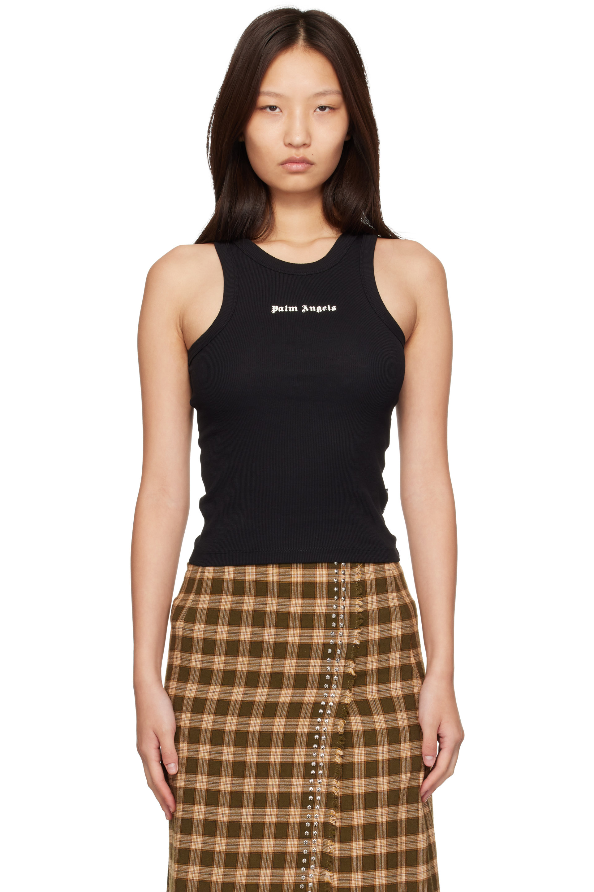 Palm Angels - Black Classic Logo Fitted Tank Top