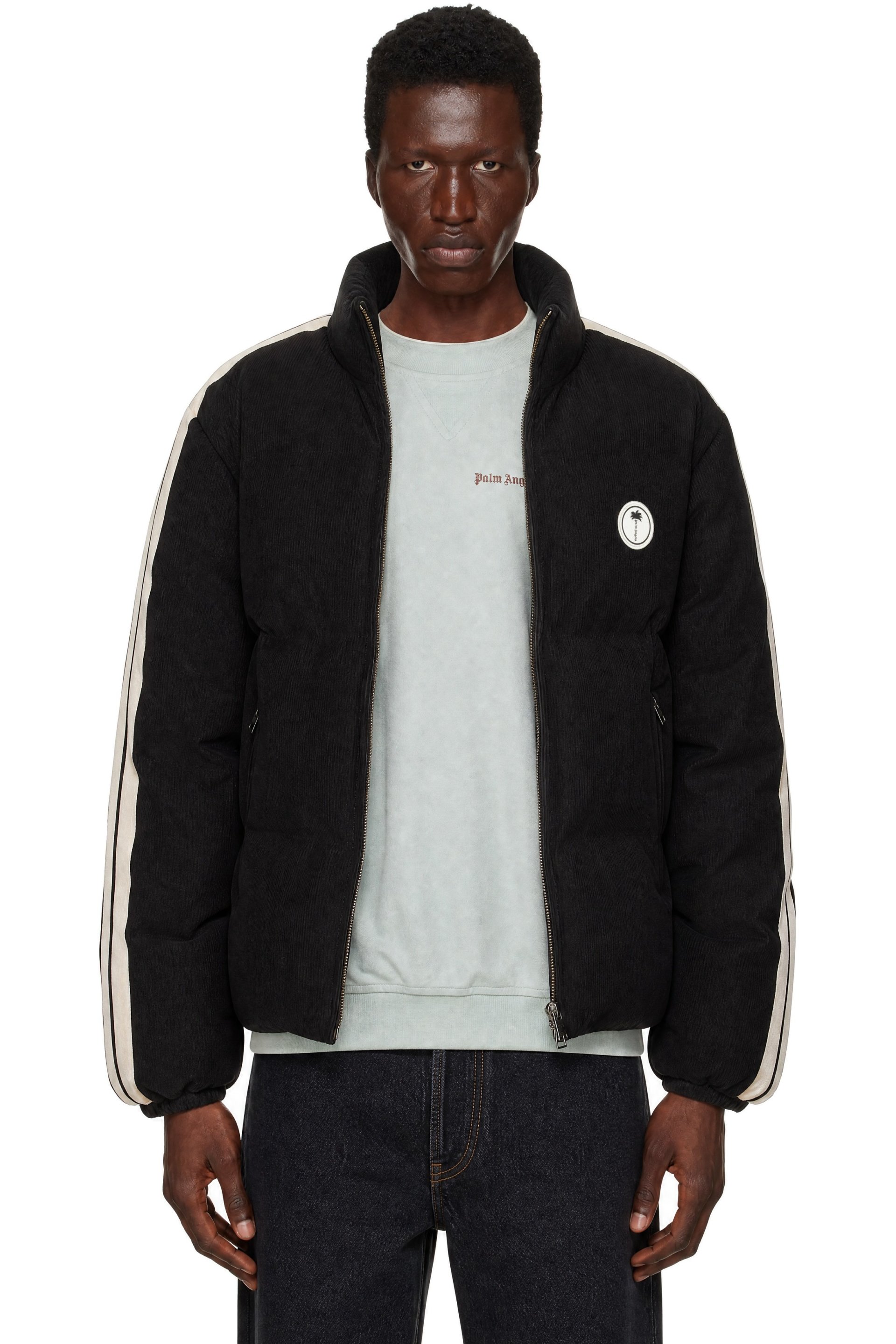 Palm Angels - Blouson matelassé noir rembourré en duvet - Moncler x Palm Angels