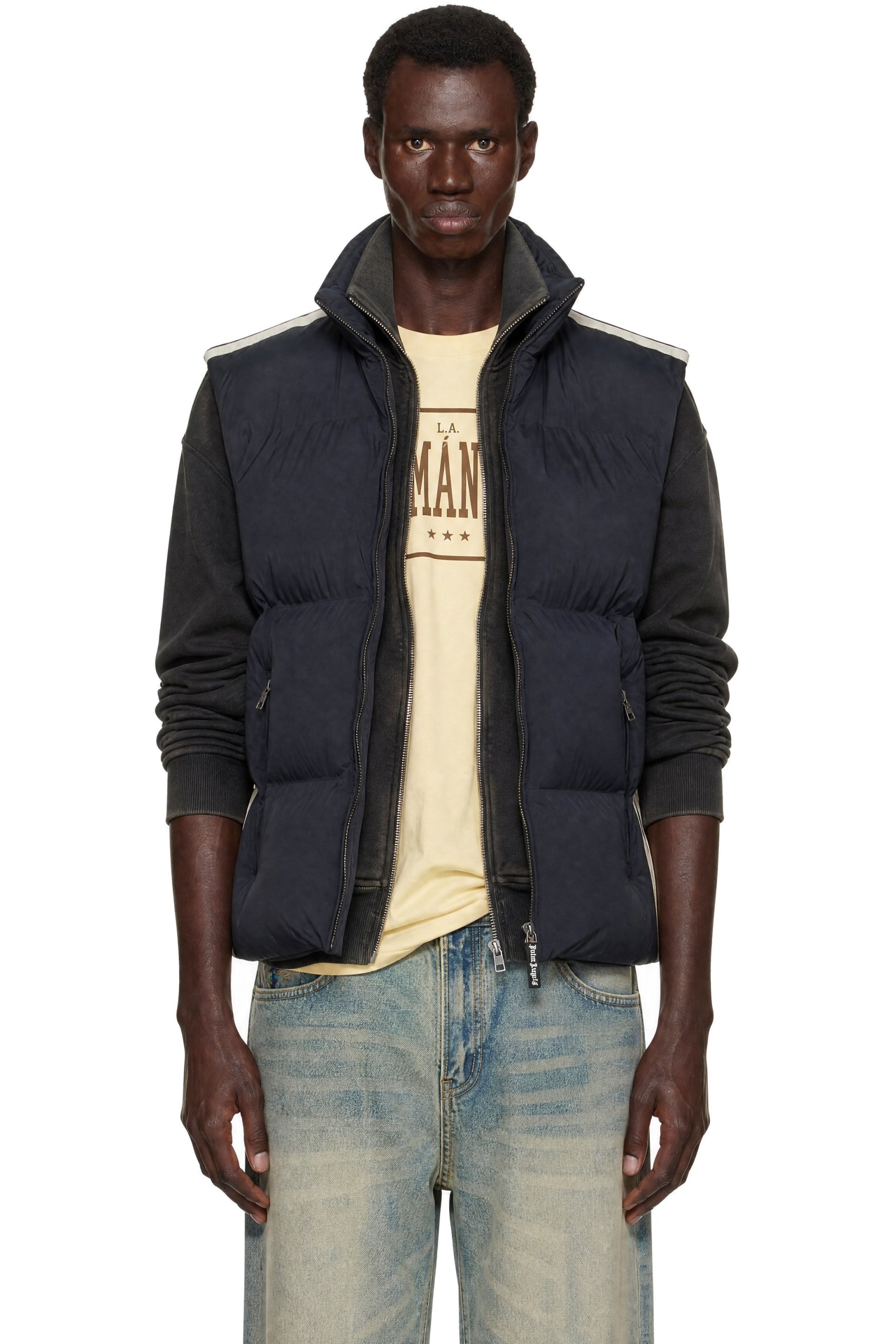 Palm Angels - Black Classic Logo Track Puffer Vest