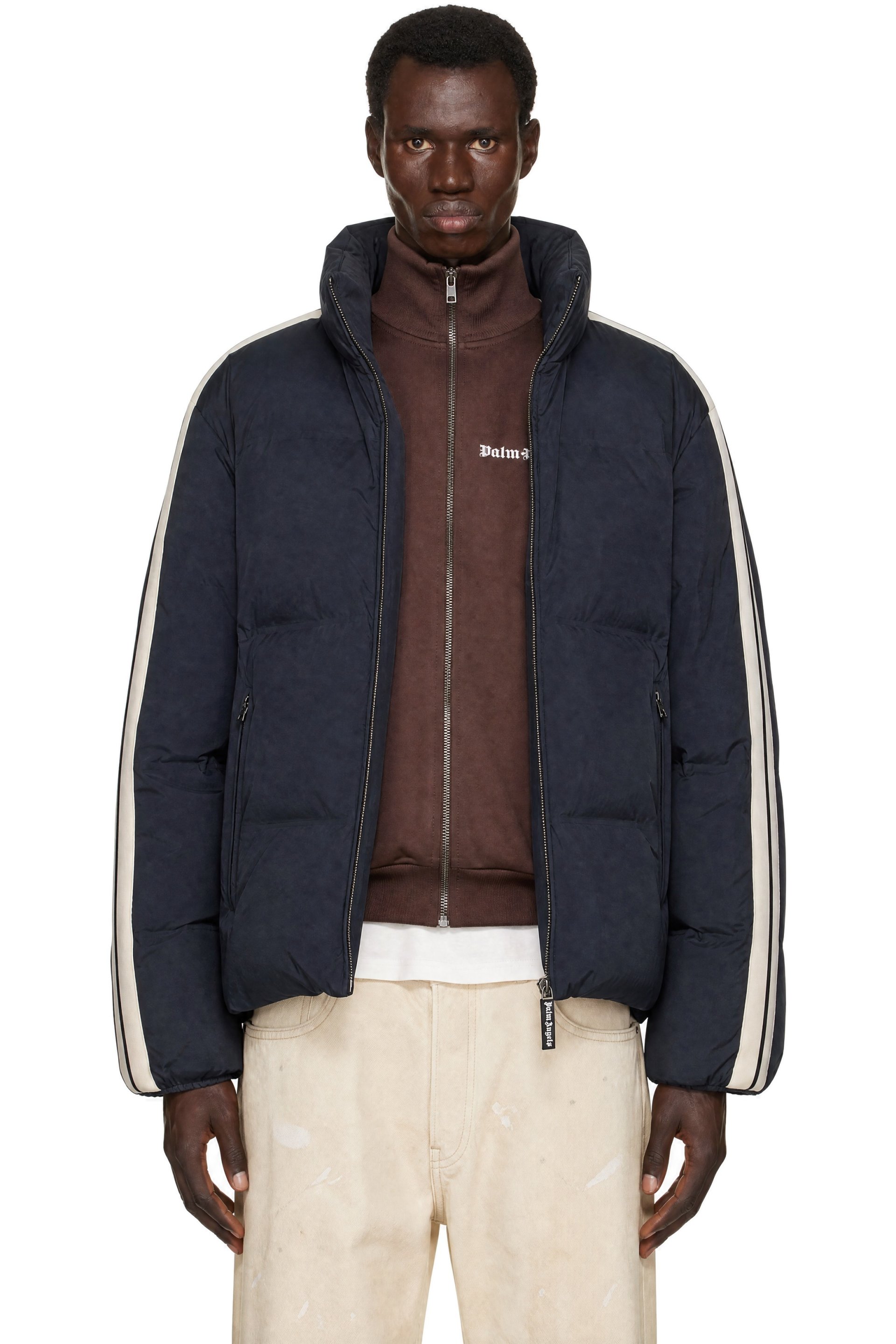 Palm Angels - Black Classic Logo Track Puffer Jacket