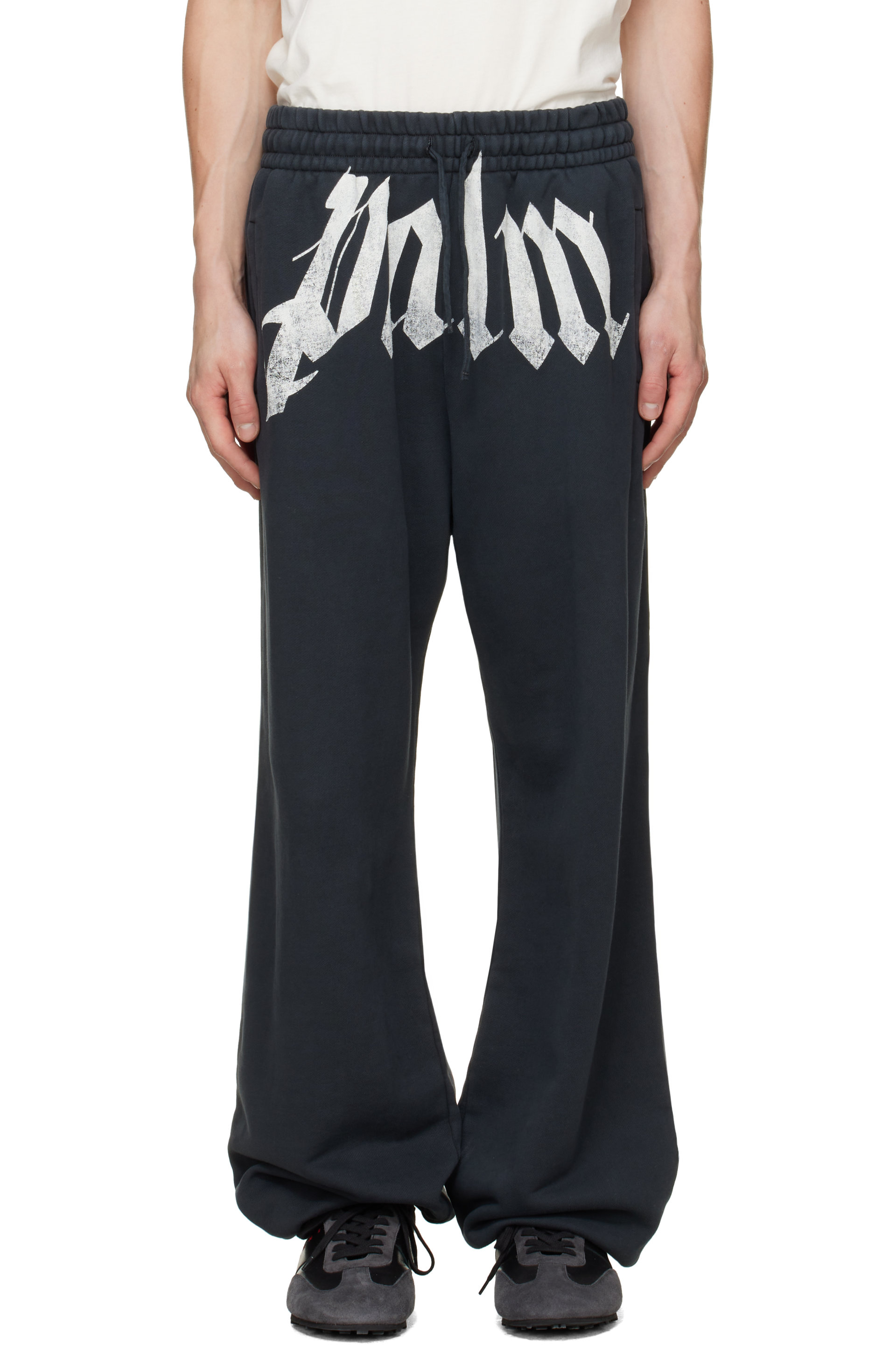 Palm Angels - Black Big Waist Logo Sweatpants
