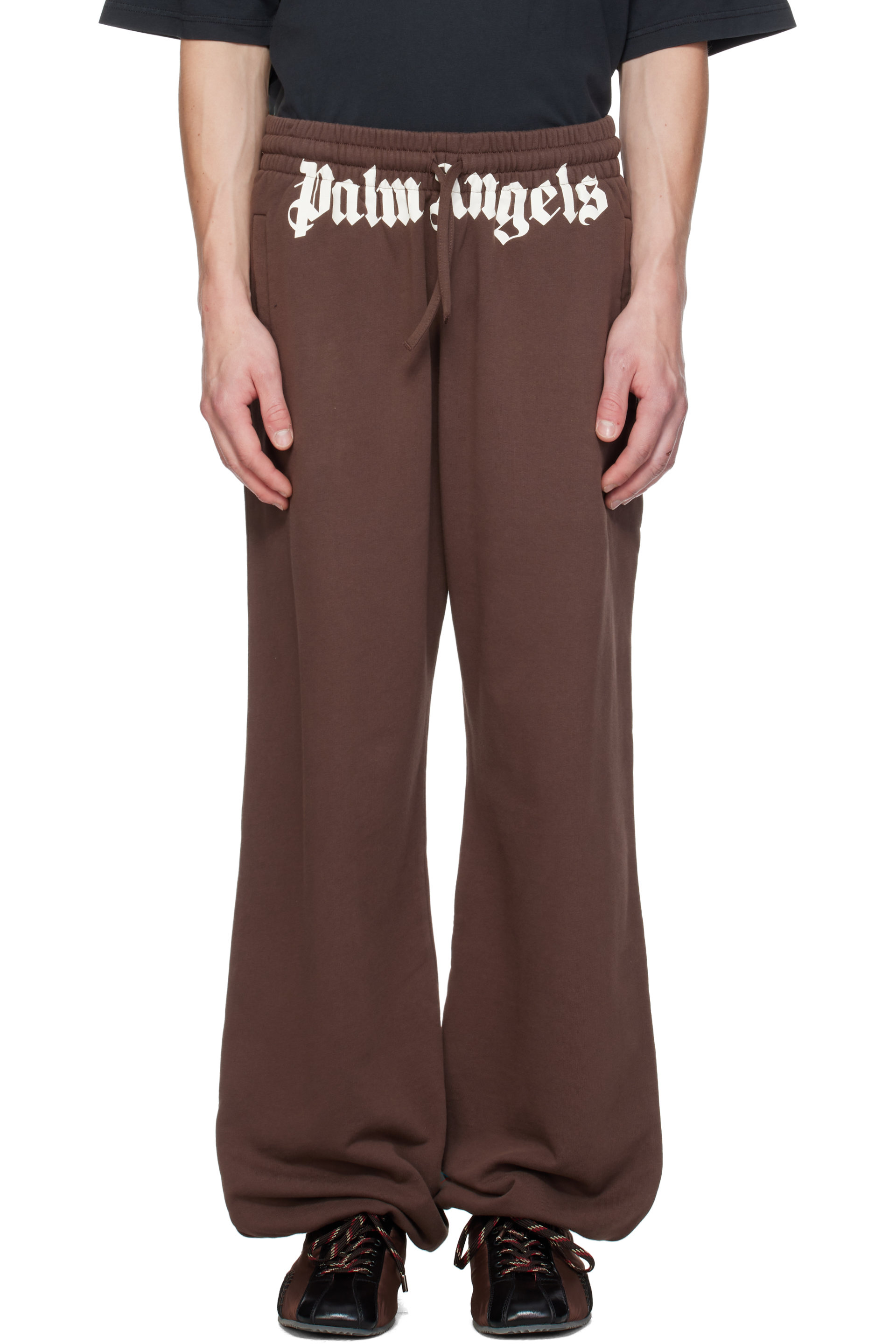 Palm Angels - Brown Waist Logo Sweatpants