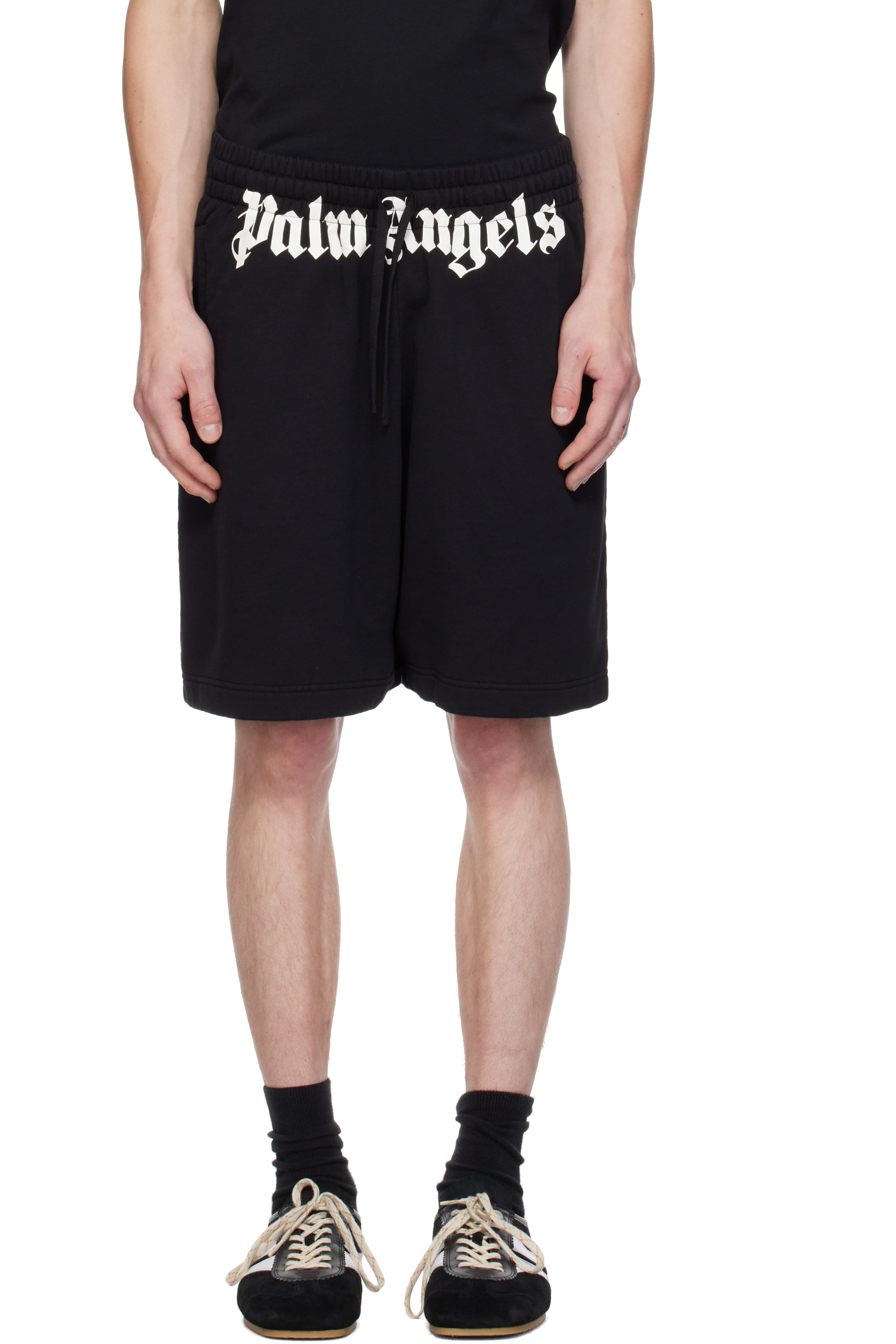 Palm Angels - Black Waist Logo Shorts