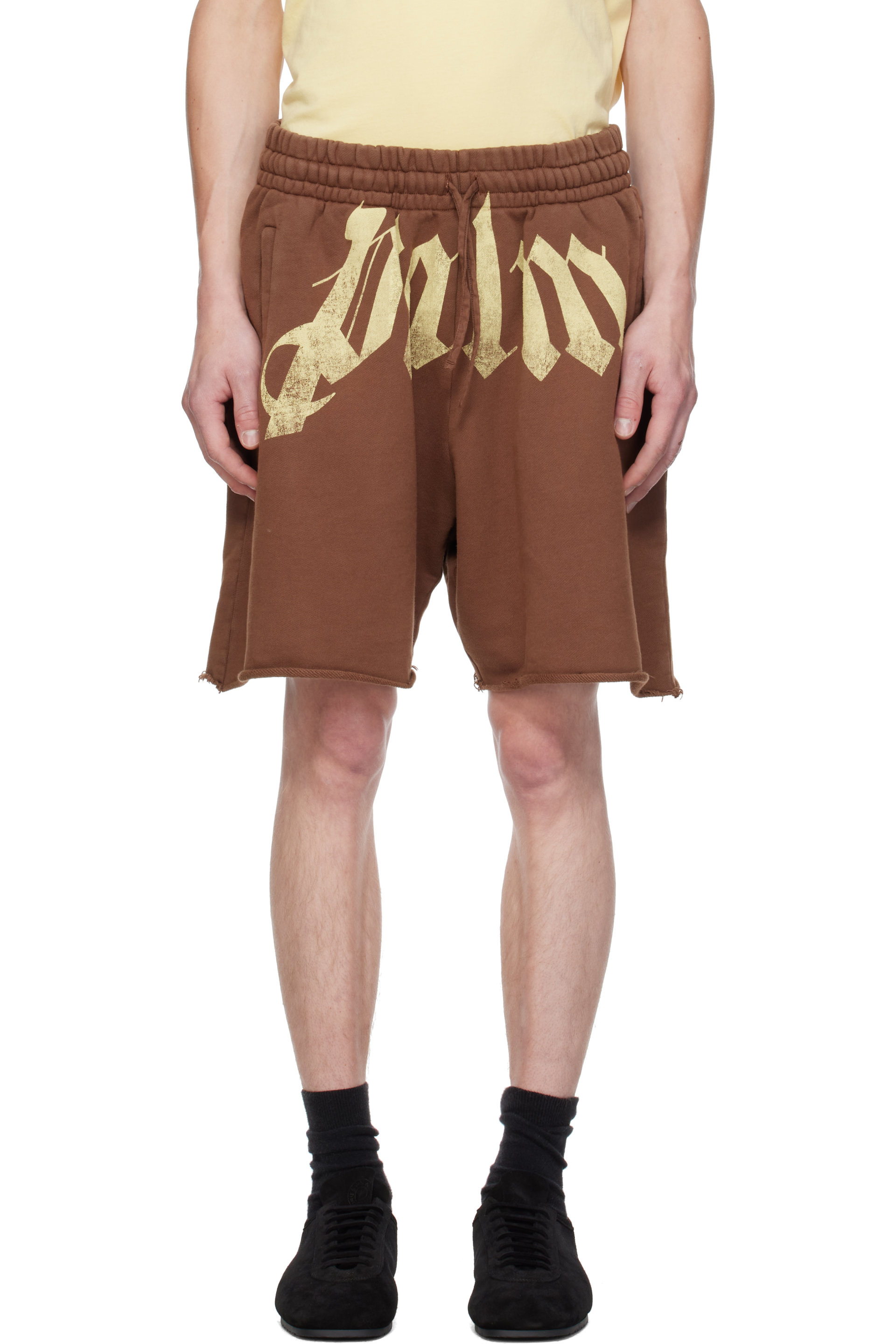 Palm Angels - Brown Big Waist Sweat Shorts
