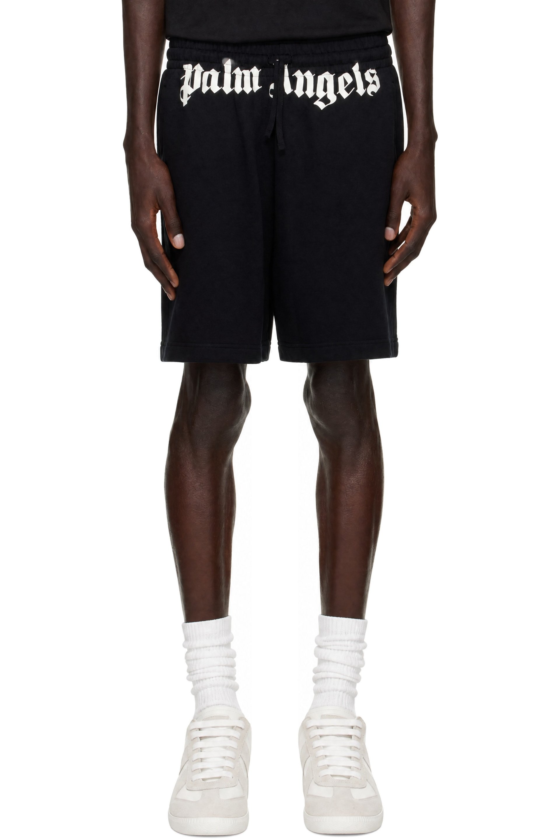 Palm Angels - Black Waist Logo Sweat Shorts