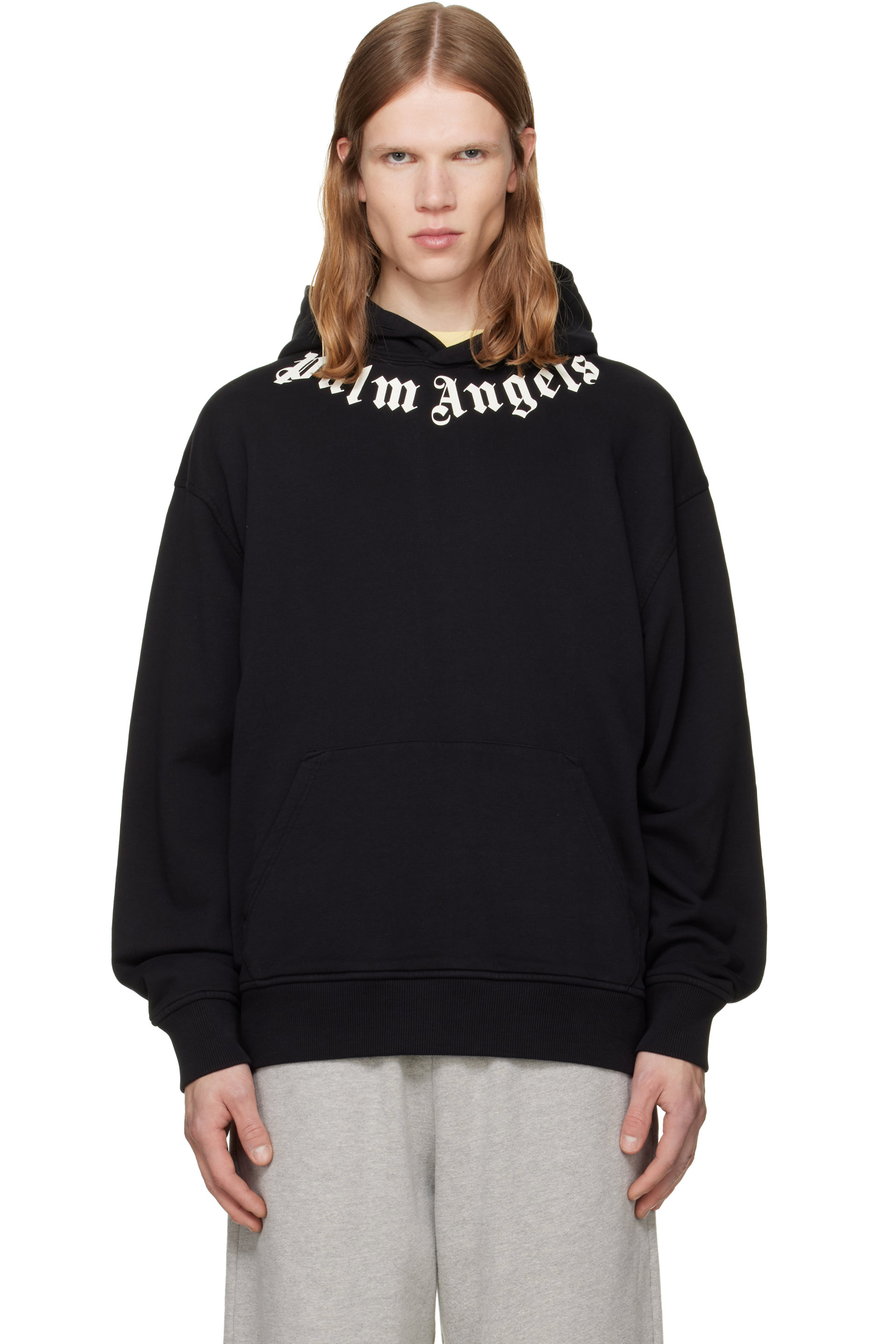 Palm Angels - Black Neck Logo Hoodie