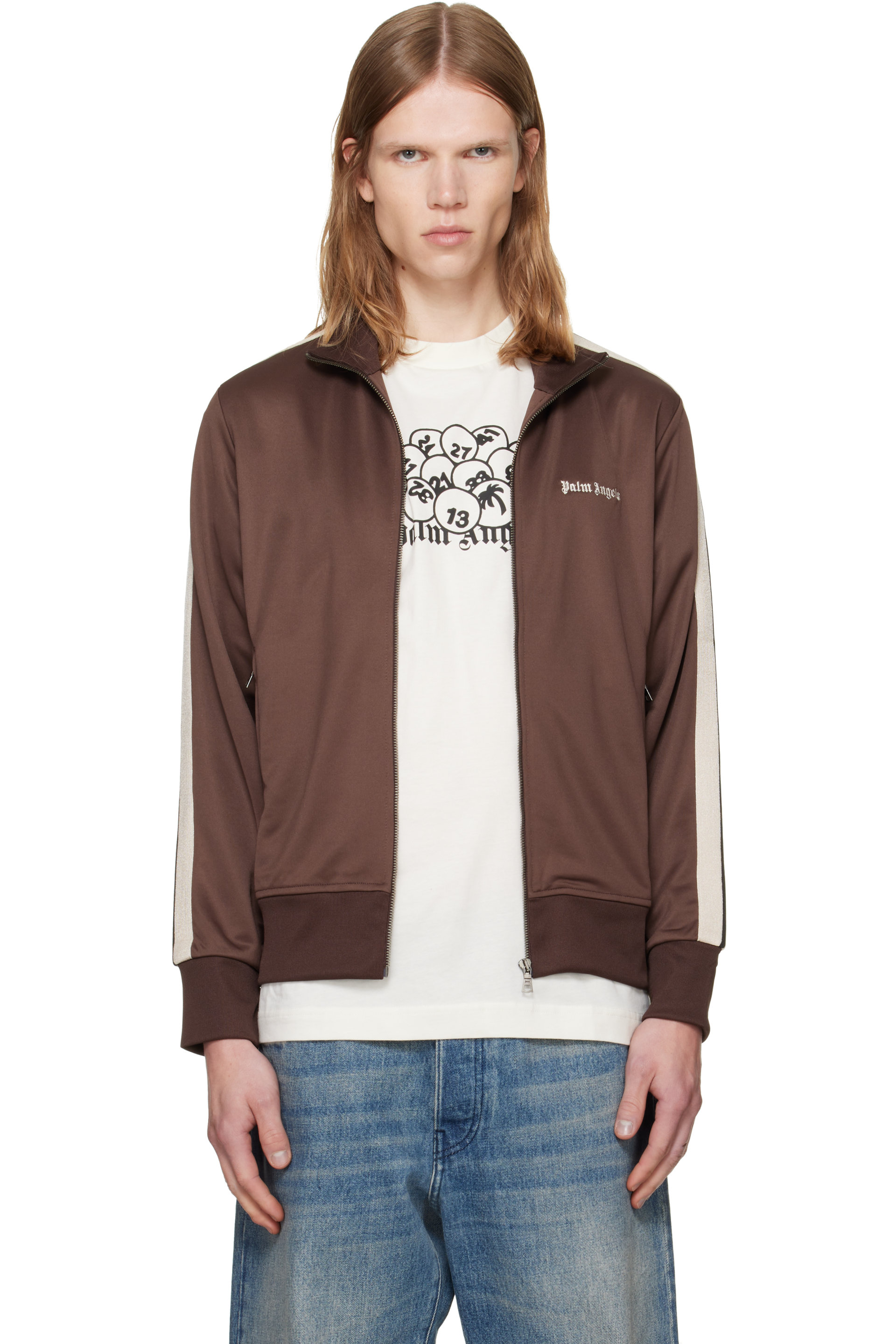 Palm Angels - Brown Classic Logo Track Jacket
