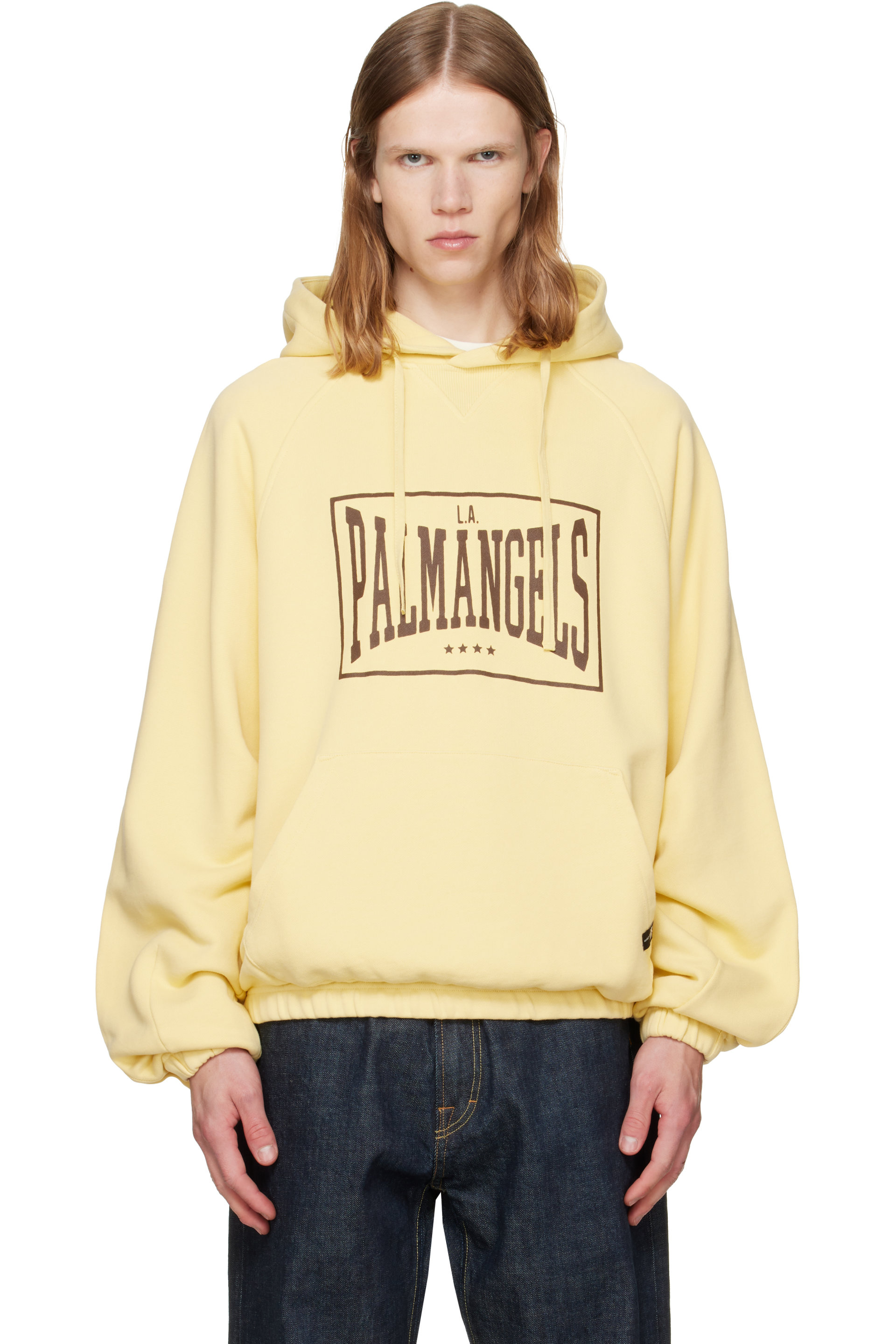 Palm Angels - Yellow Vintage Box Logo Loose Hoodie