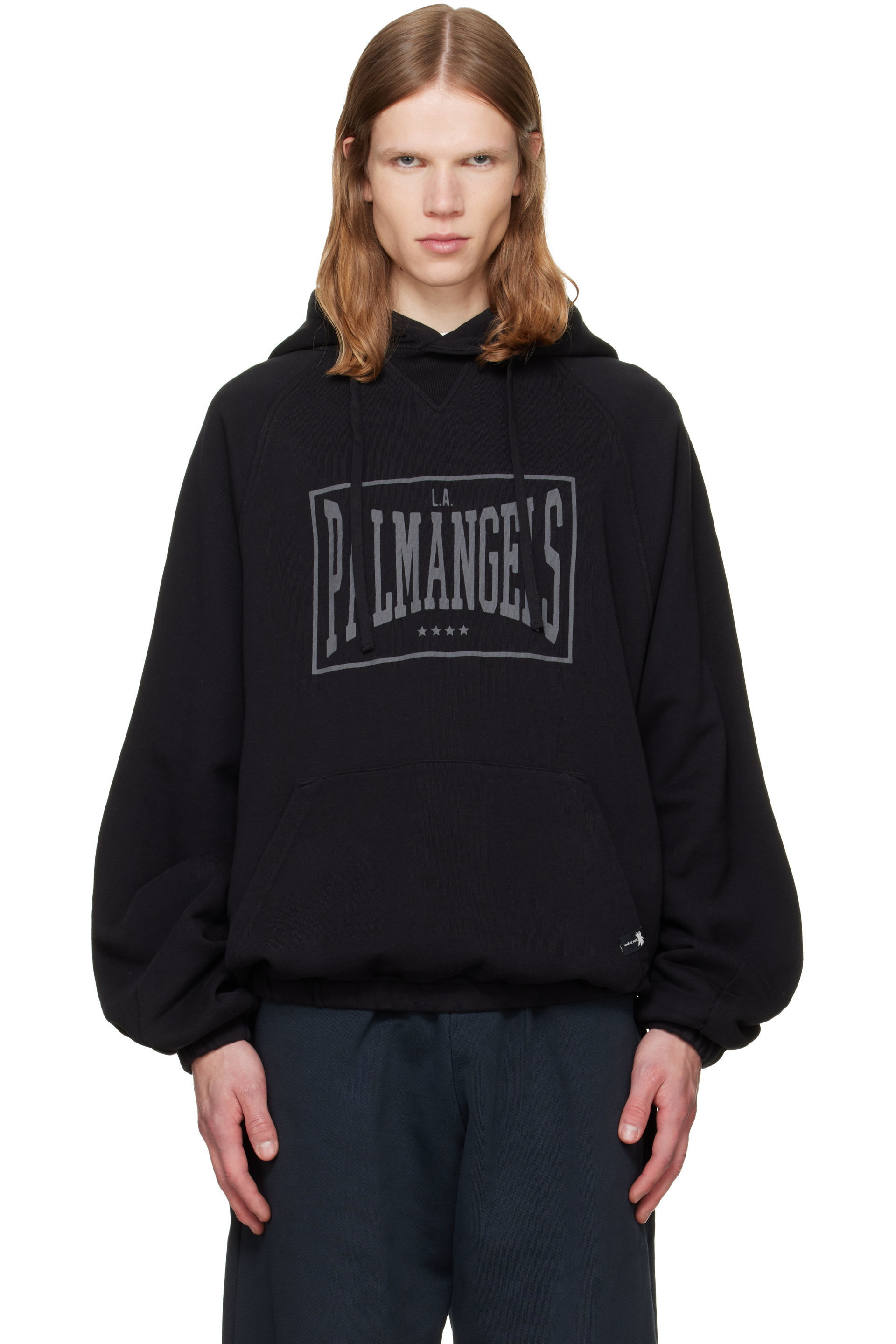 Palm Angels - Black Vintage Box Logo Loose Hoodie