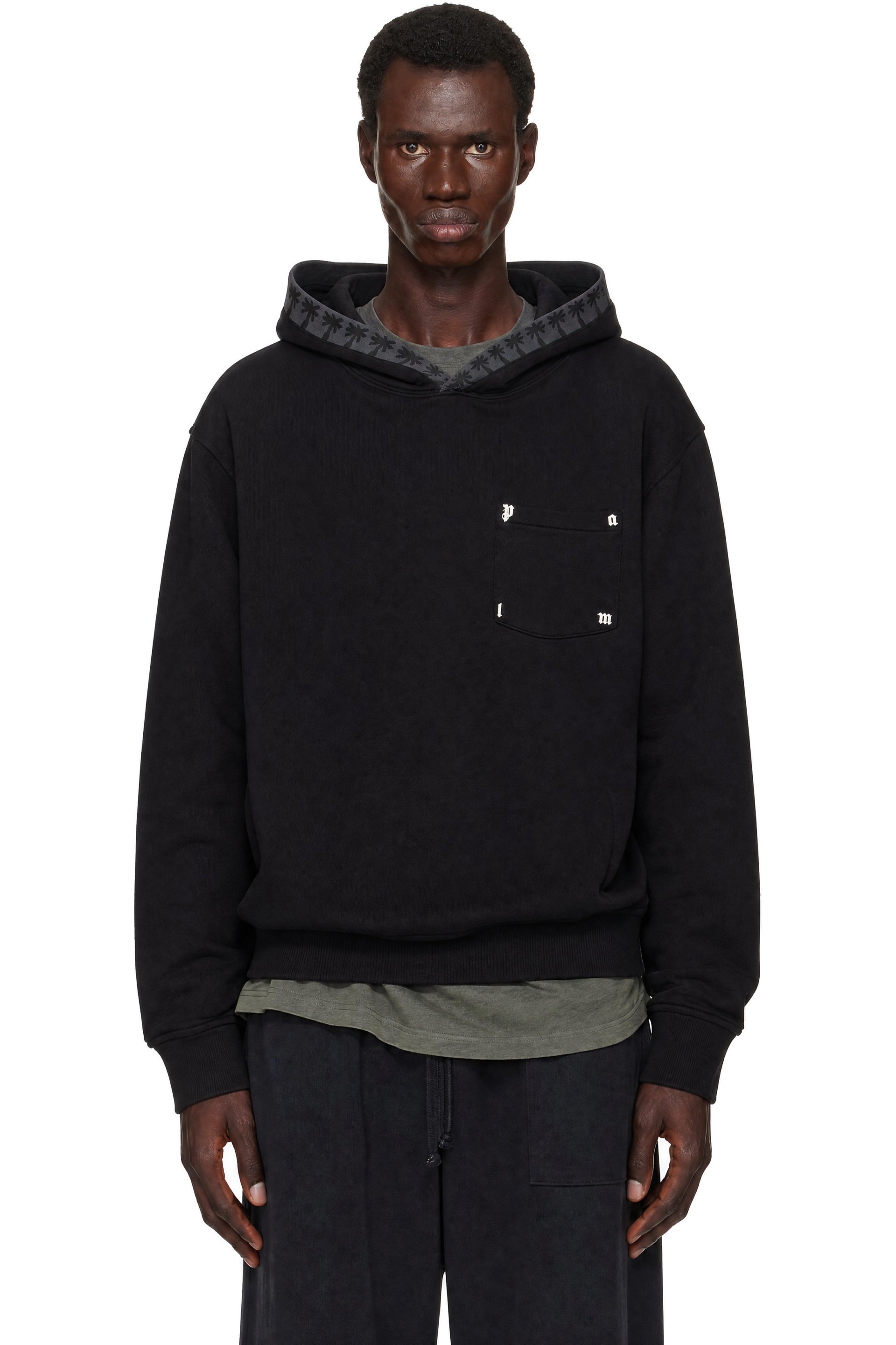 Palm Angels - Black Palm Rib Loose Hoodie