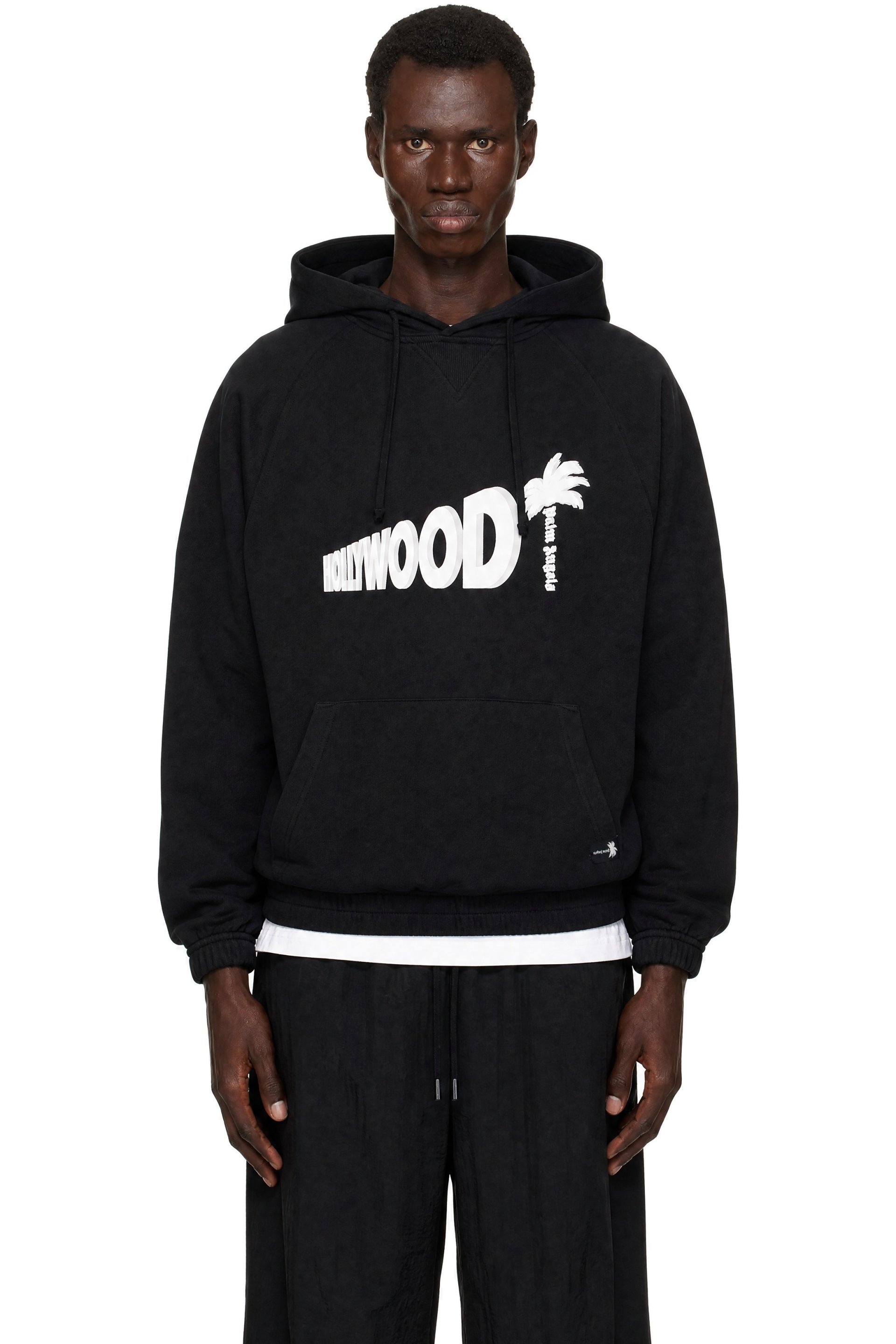 Palm Angels - Pull à capuche décontracté Sunset Blvd noir à logo de palmier