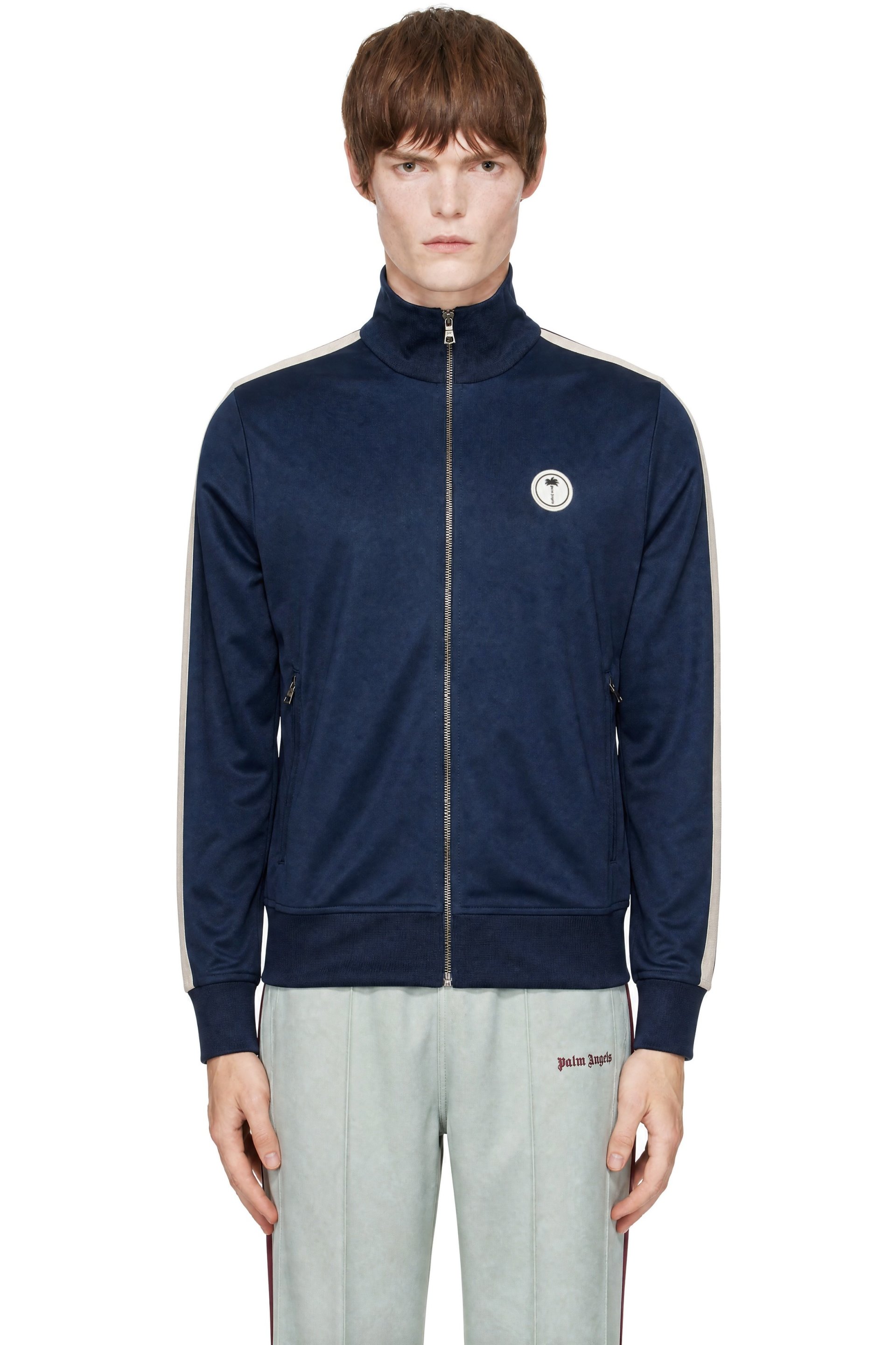 Palm Angels - Blouson de survêtement bleu marine à logo de palmier